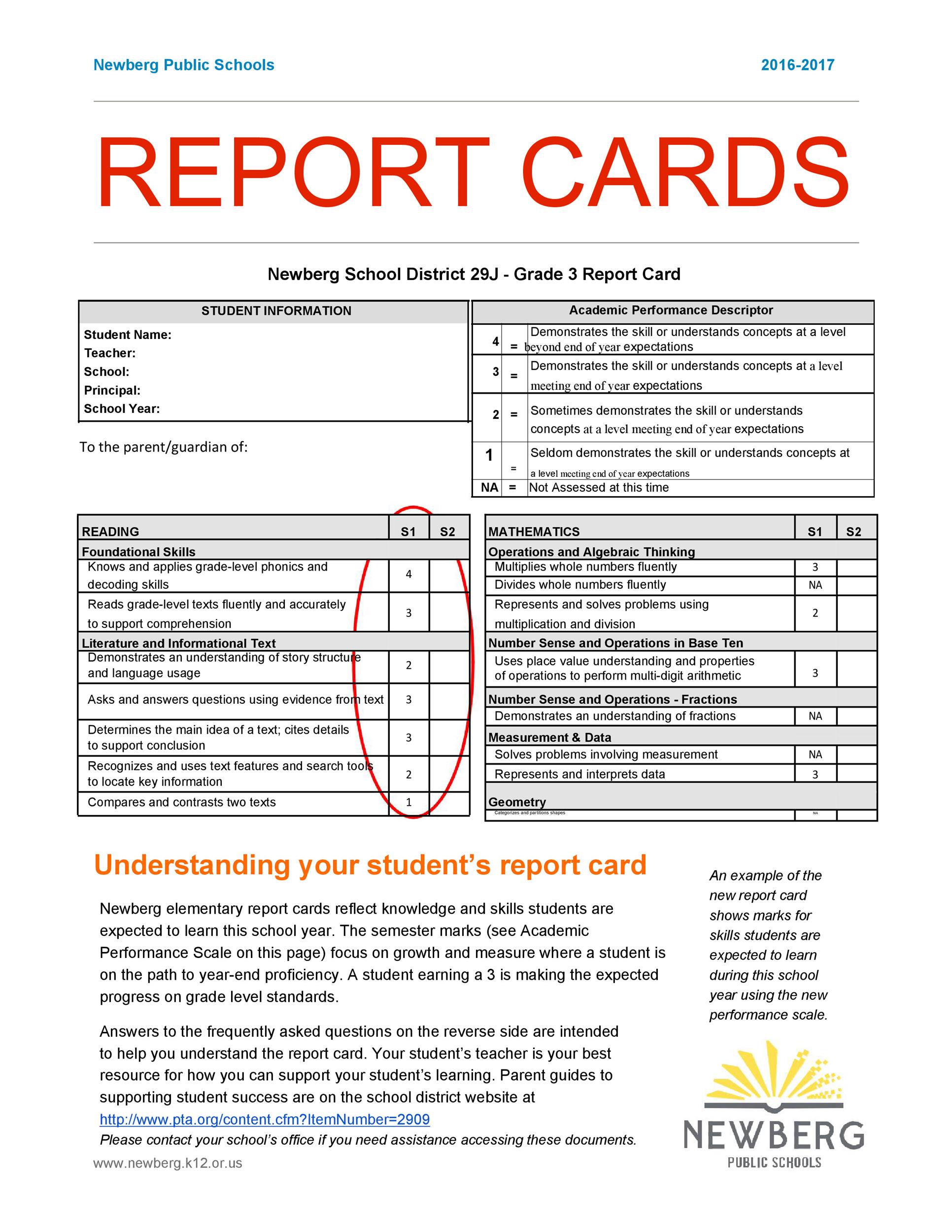 Free Report Card Template 30