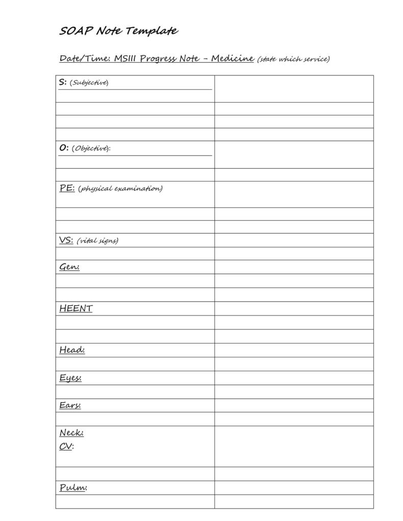 Soap Note Template Printable Printable World Holiday