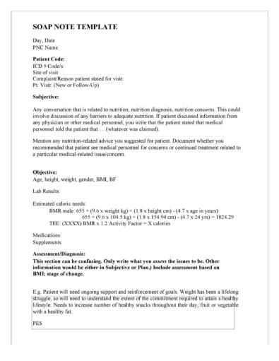 40 Fantastic SOAP Note Examples & Templates ᐅ TemplateLab