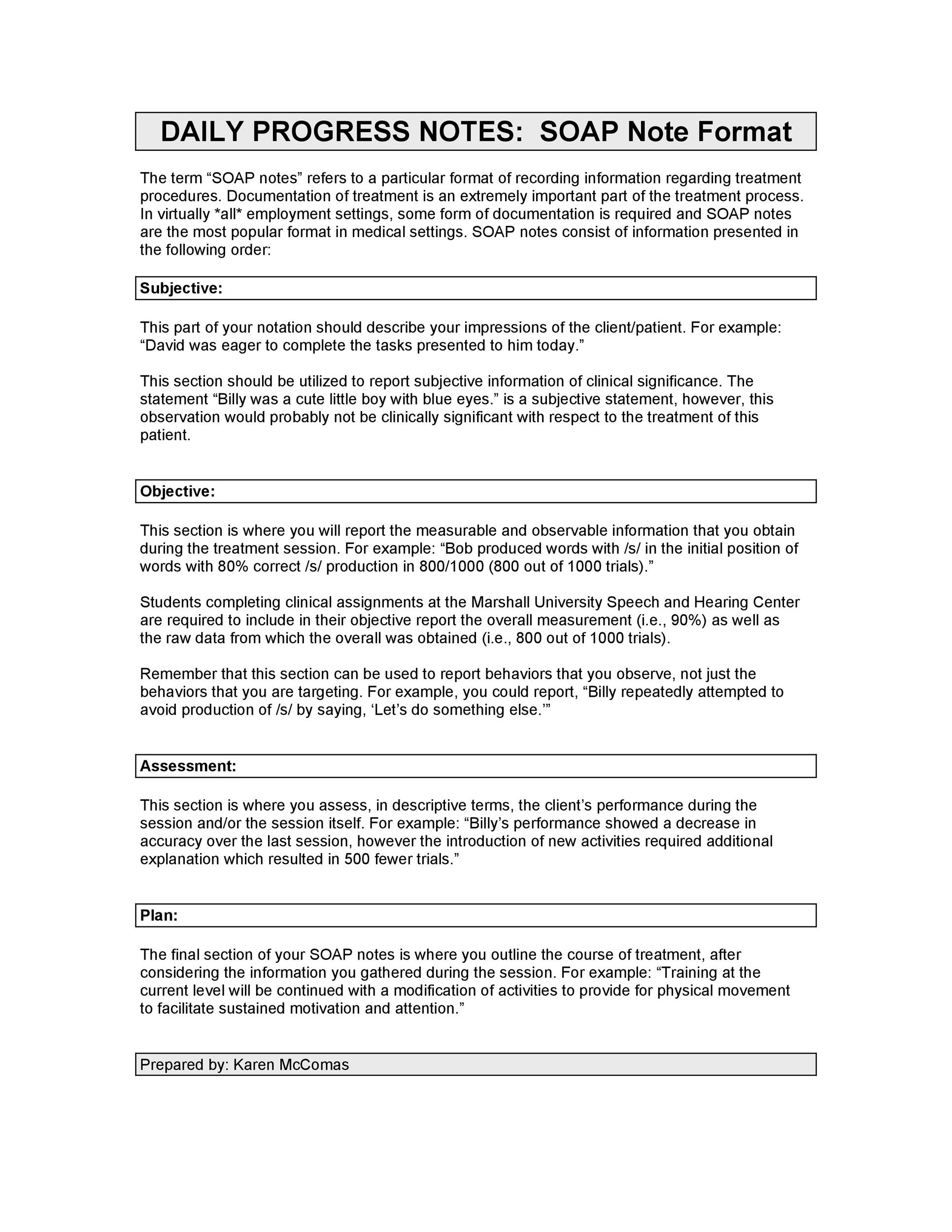 Free Soap Note Template 27