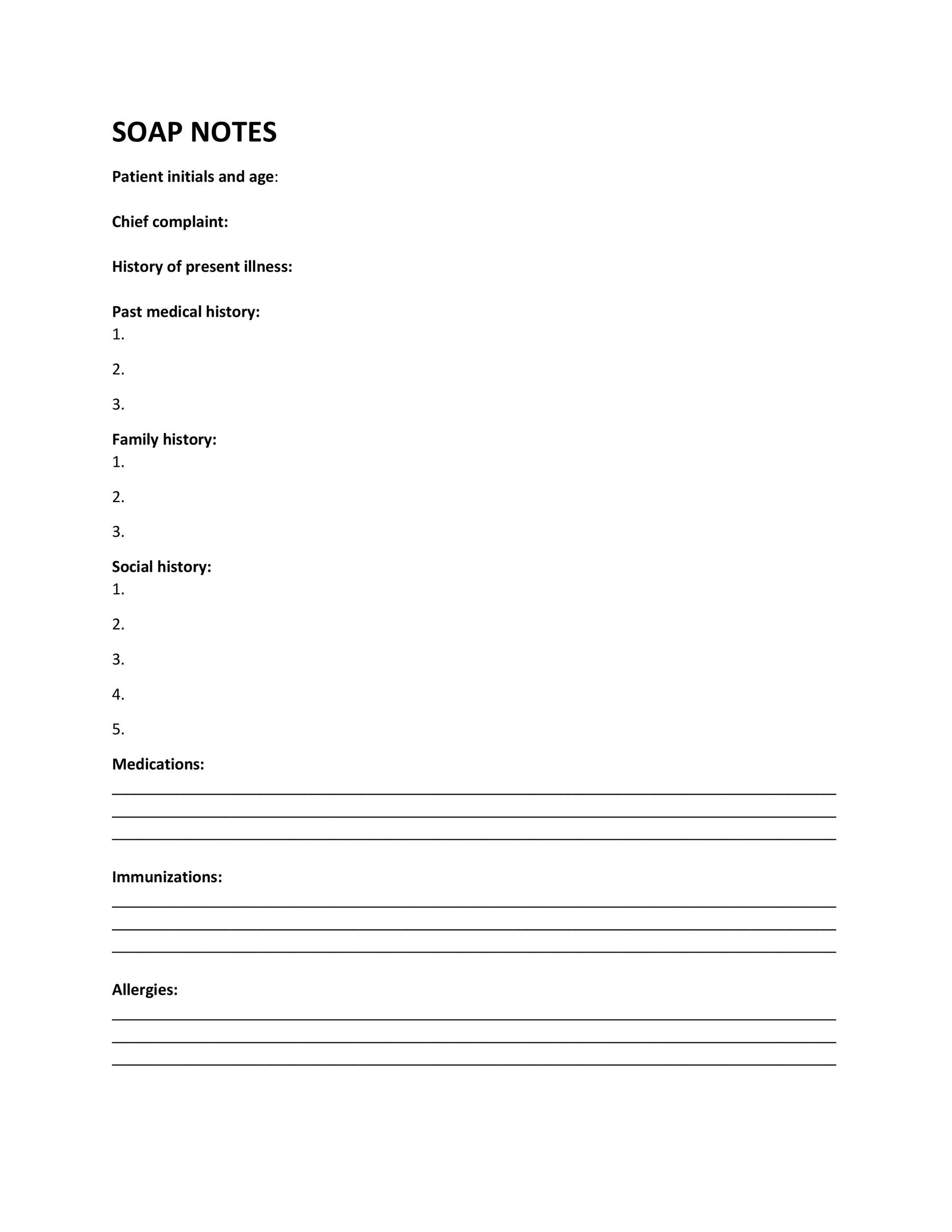 Free Soap Note Template 33