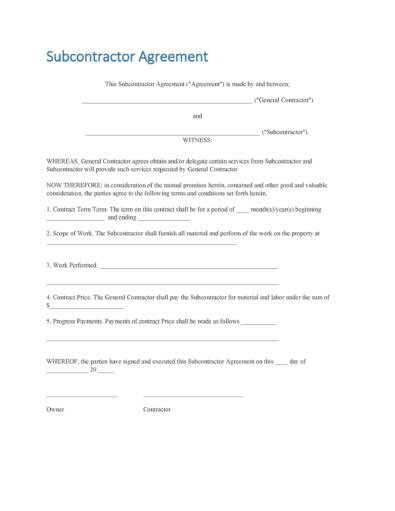 39-free-subcontractor-agreement-templates-samples
