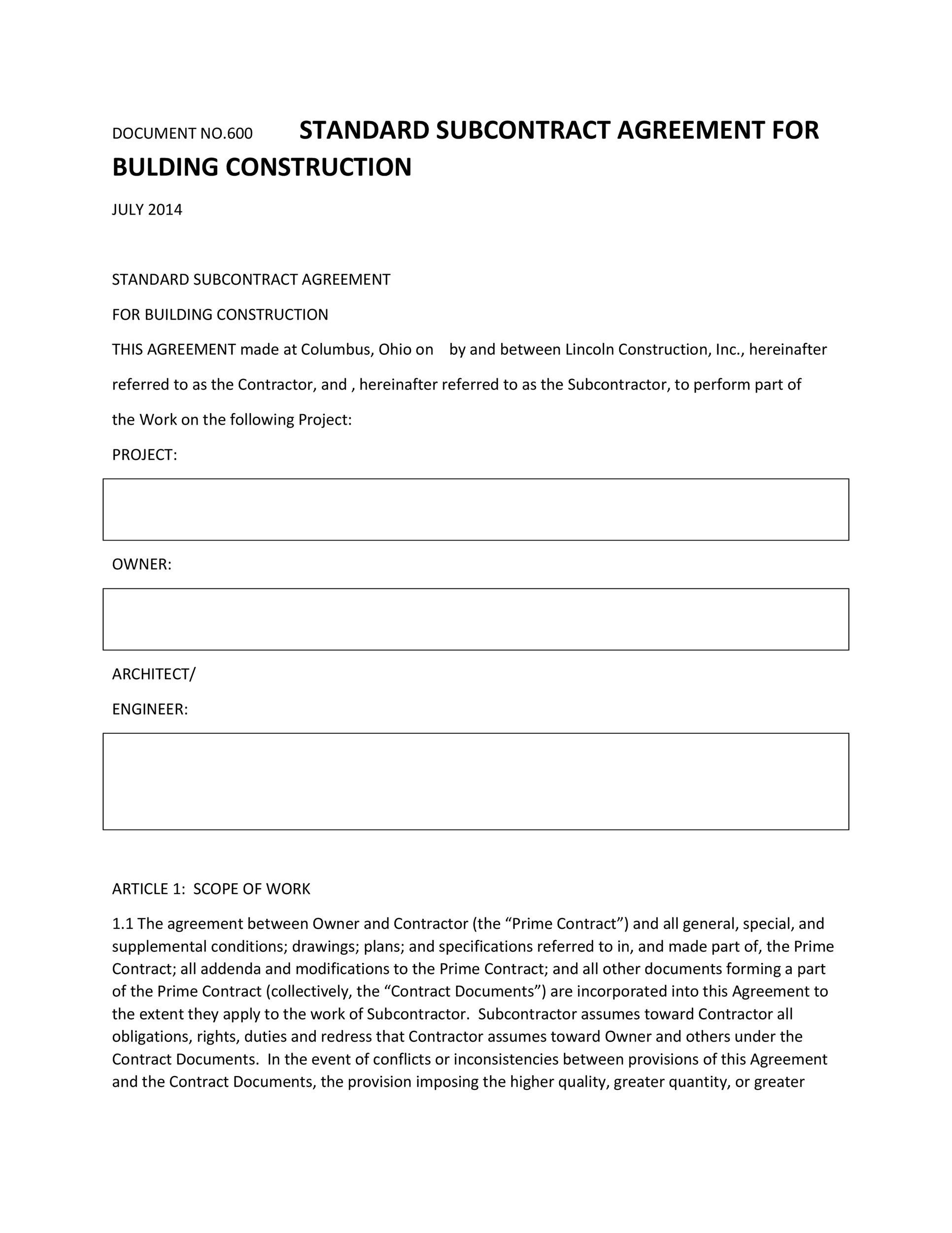 Free Subcontractor Agreement 23