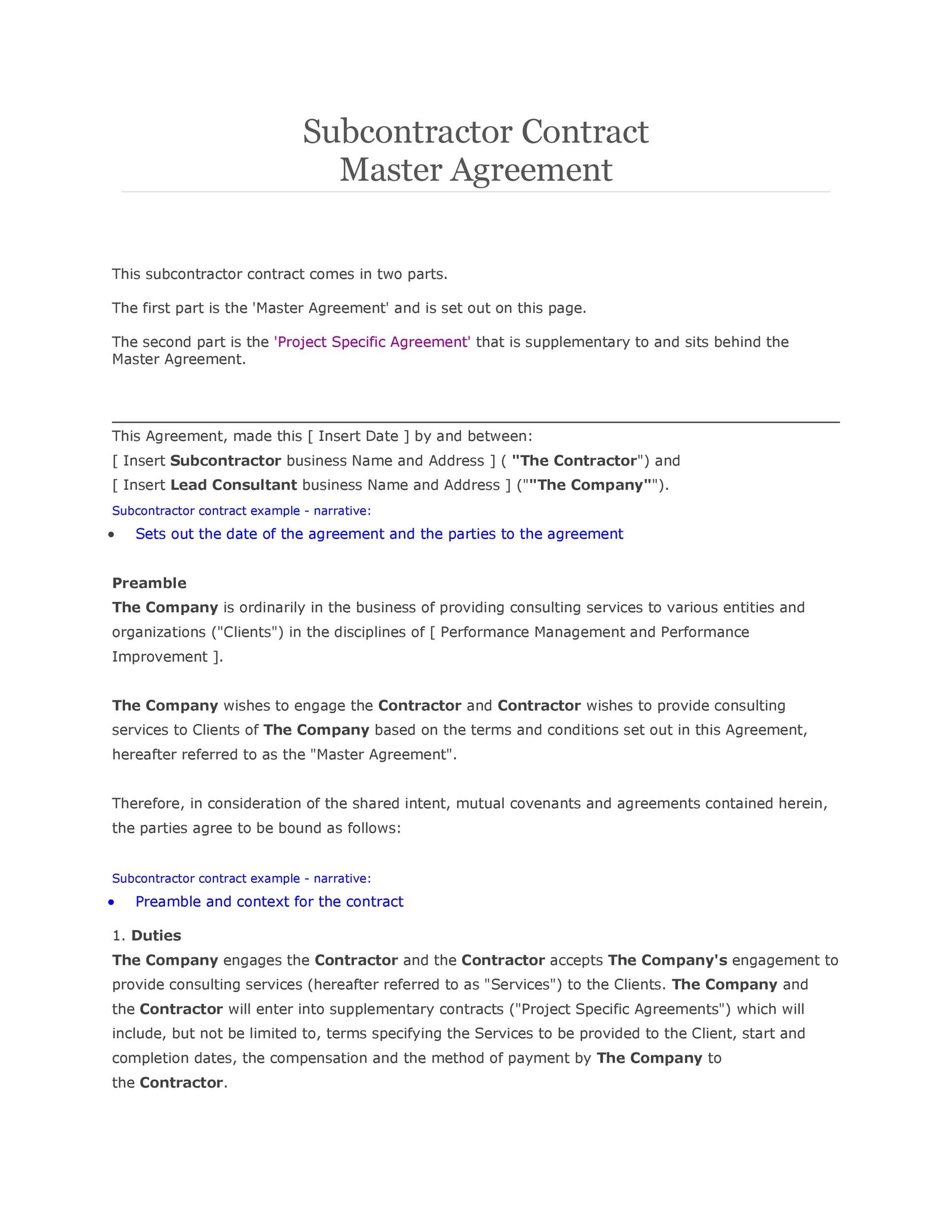 Need a Subcontractor Agreement? 39 Free Templates HERE