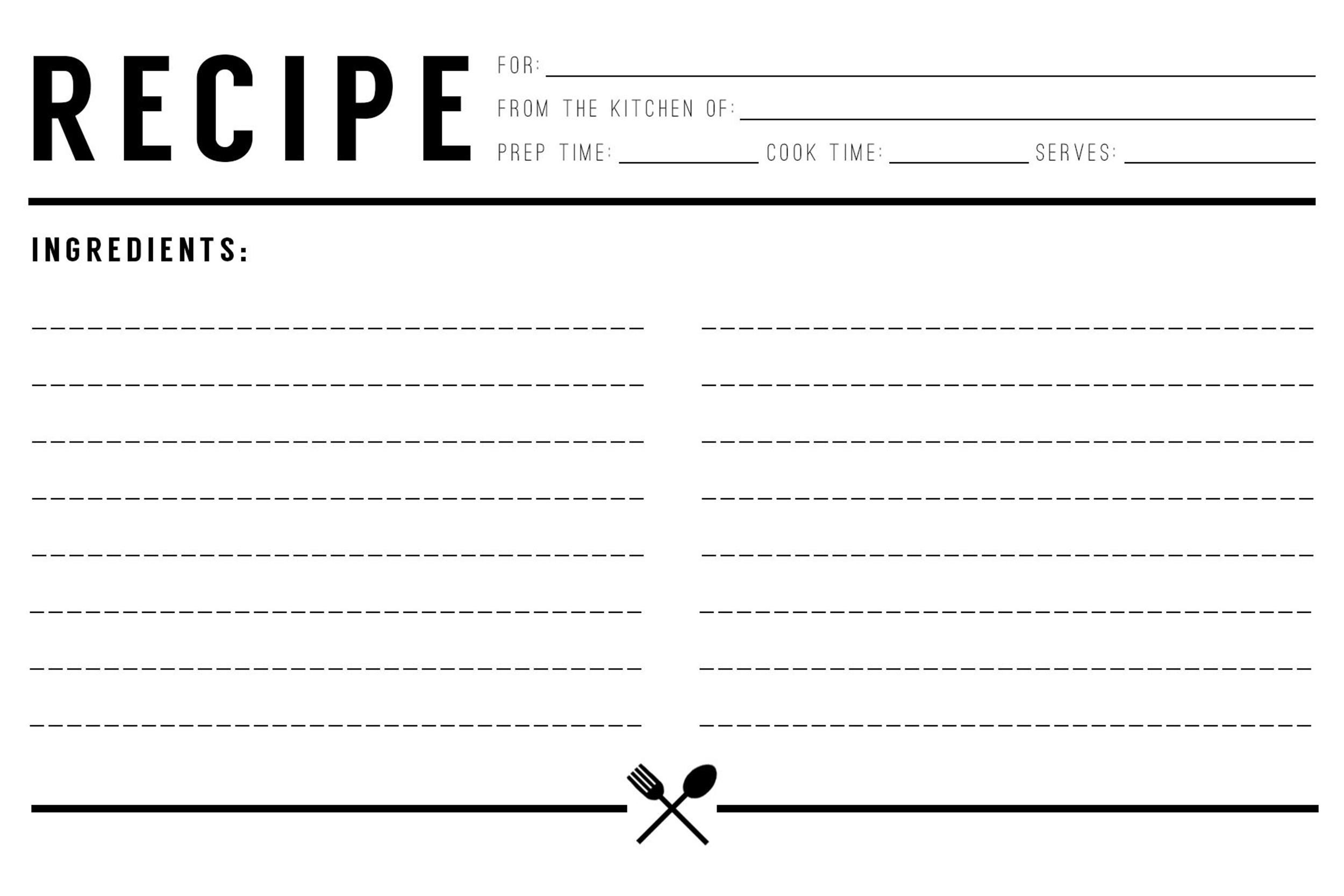 44 Perfect Cookbook Templates  Recipe Book Recipe Cards