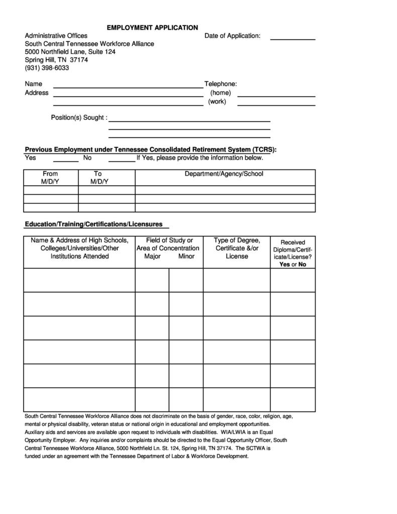 56 Free Employment & Job Application Form Templates [Printable] ᐅ ...