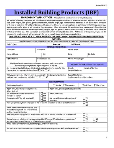 50 free employment job application form templates printable