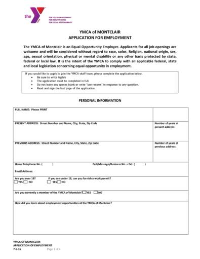 50 free employment job application form templates printable