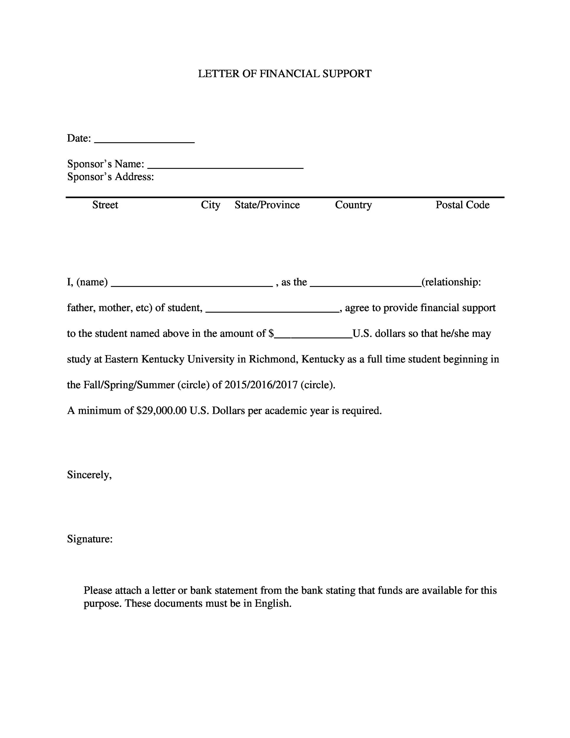 Financial Assistance Letter Template from templatelab.com
