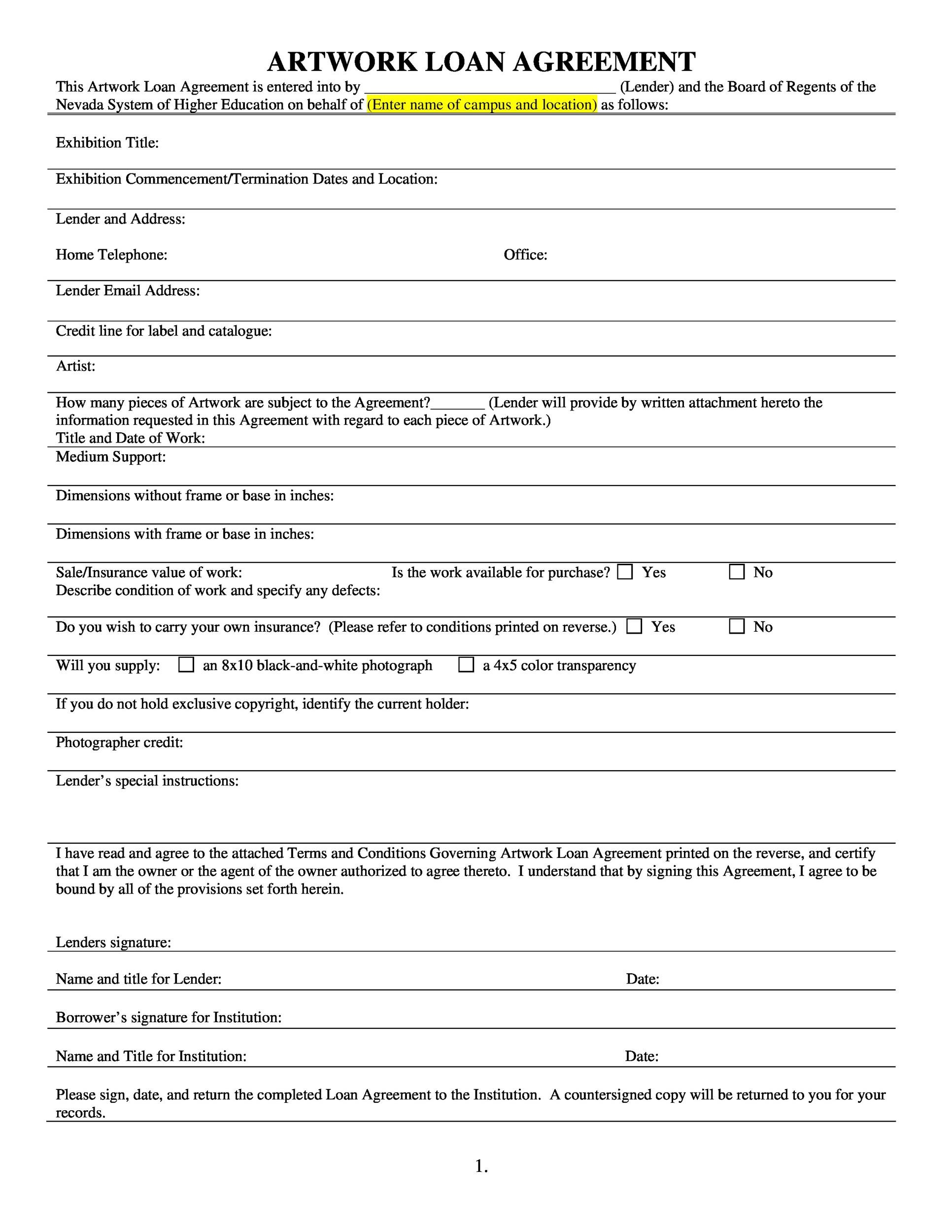 Free loan agreement template 19