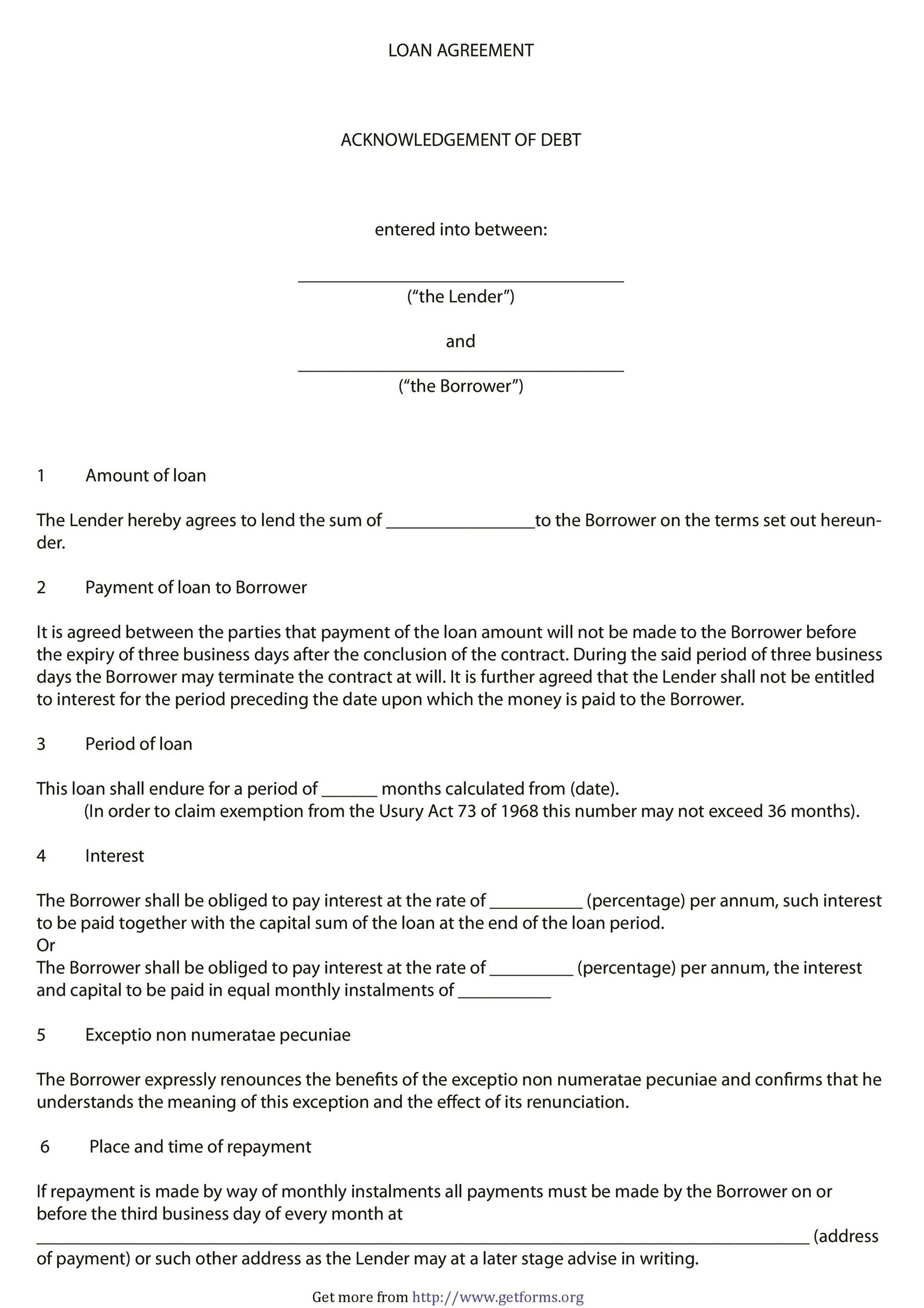 Free loan agreement template 23