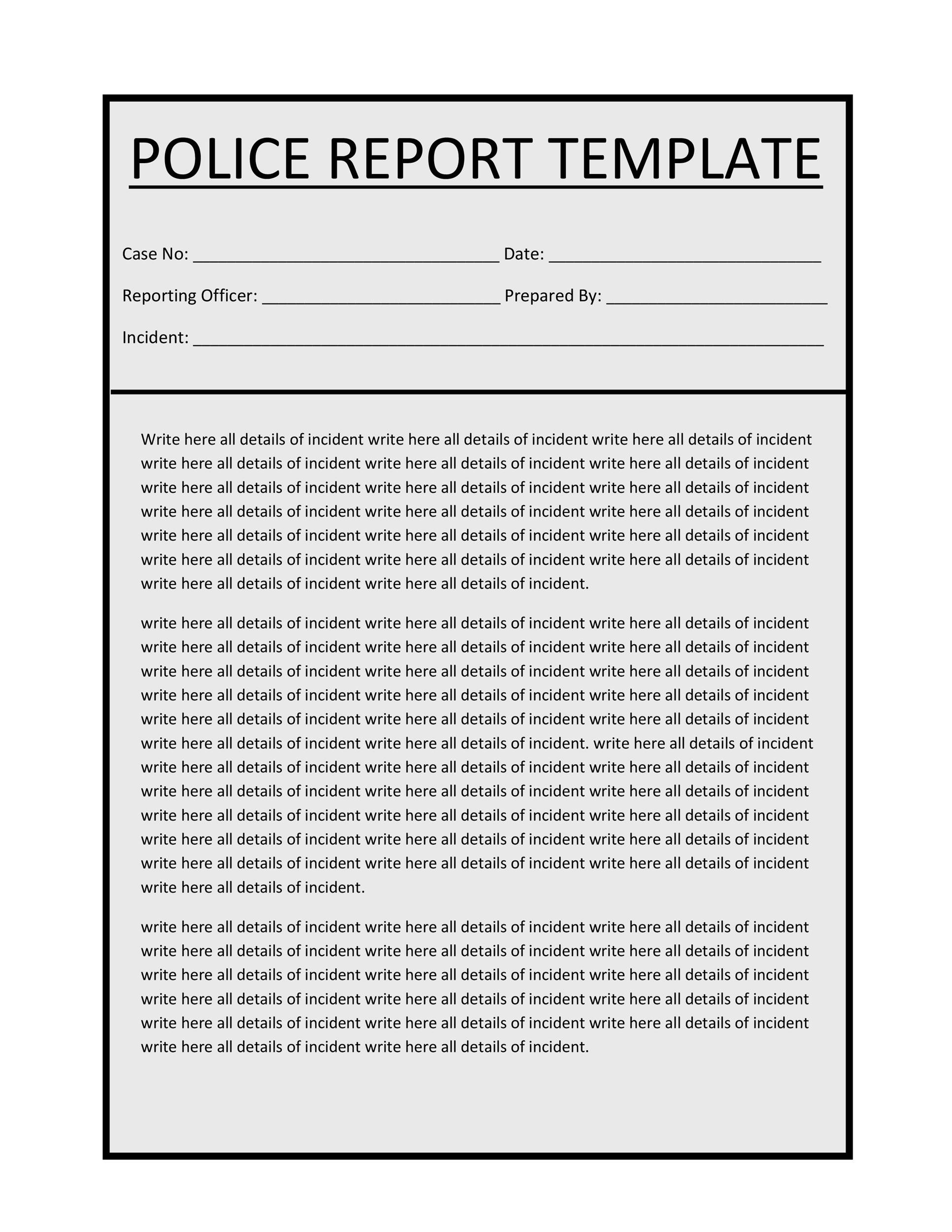 how to write a report to the police examples