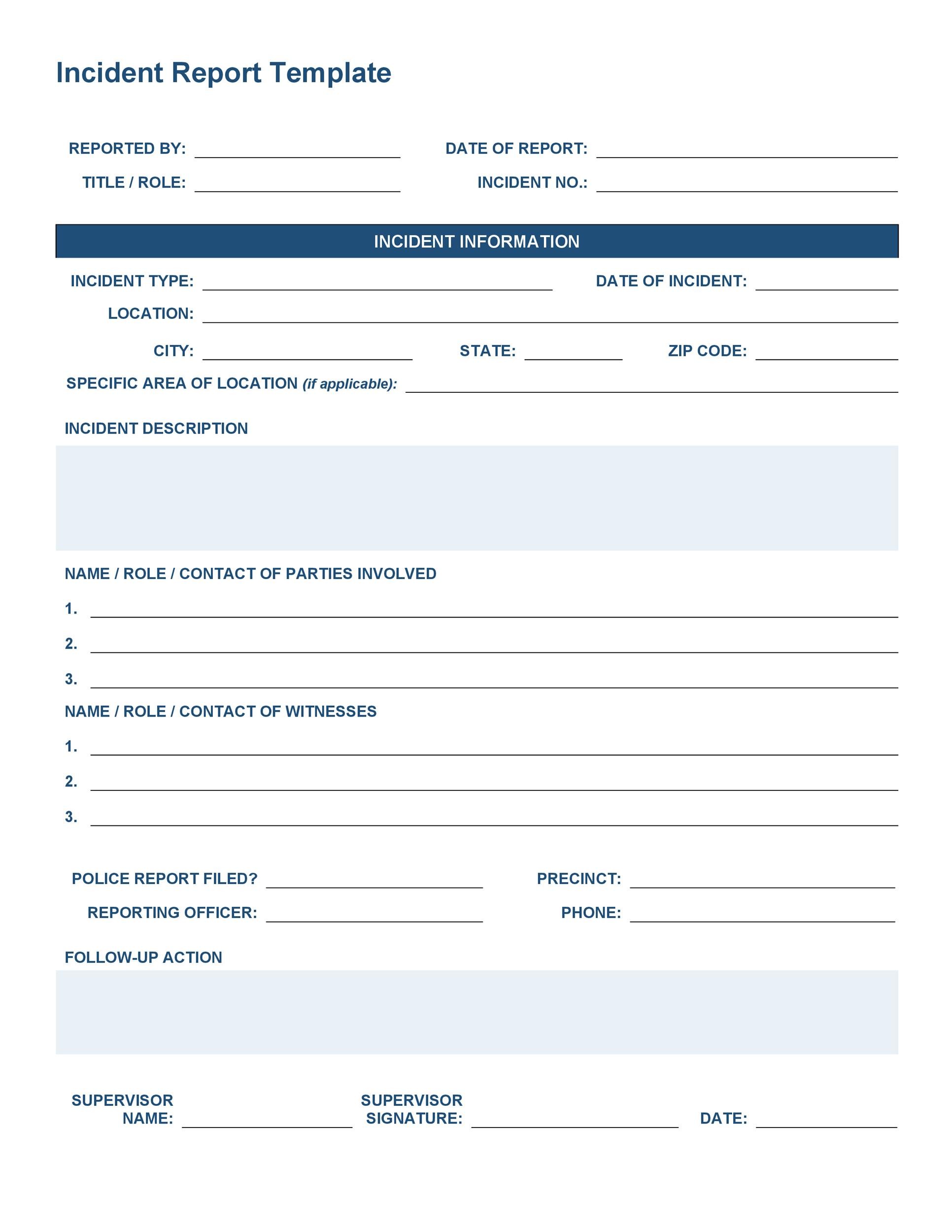 Free police report template 15