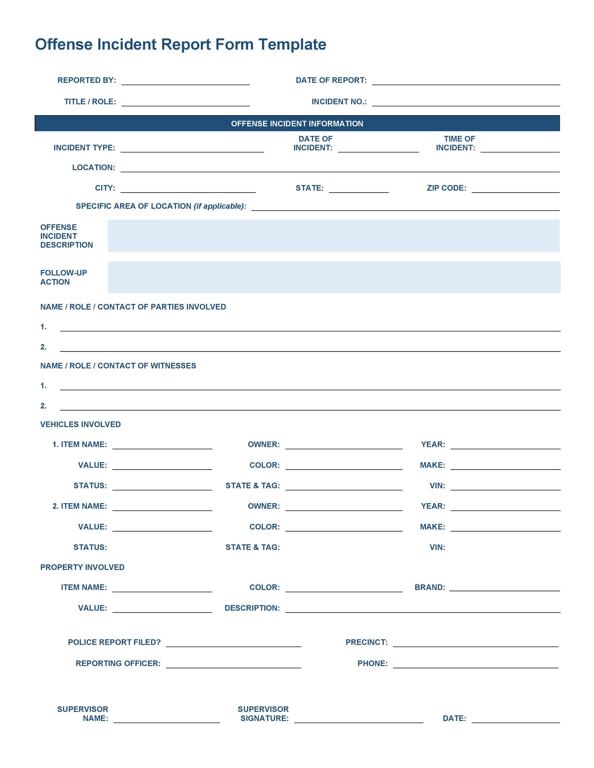 Free police report template 18