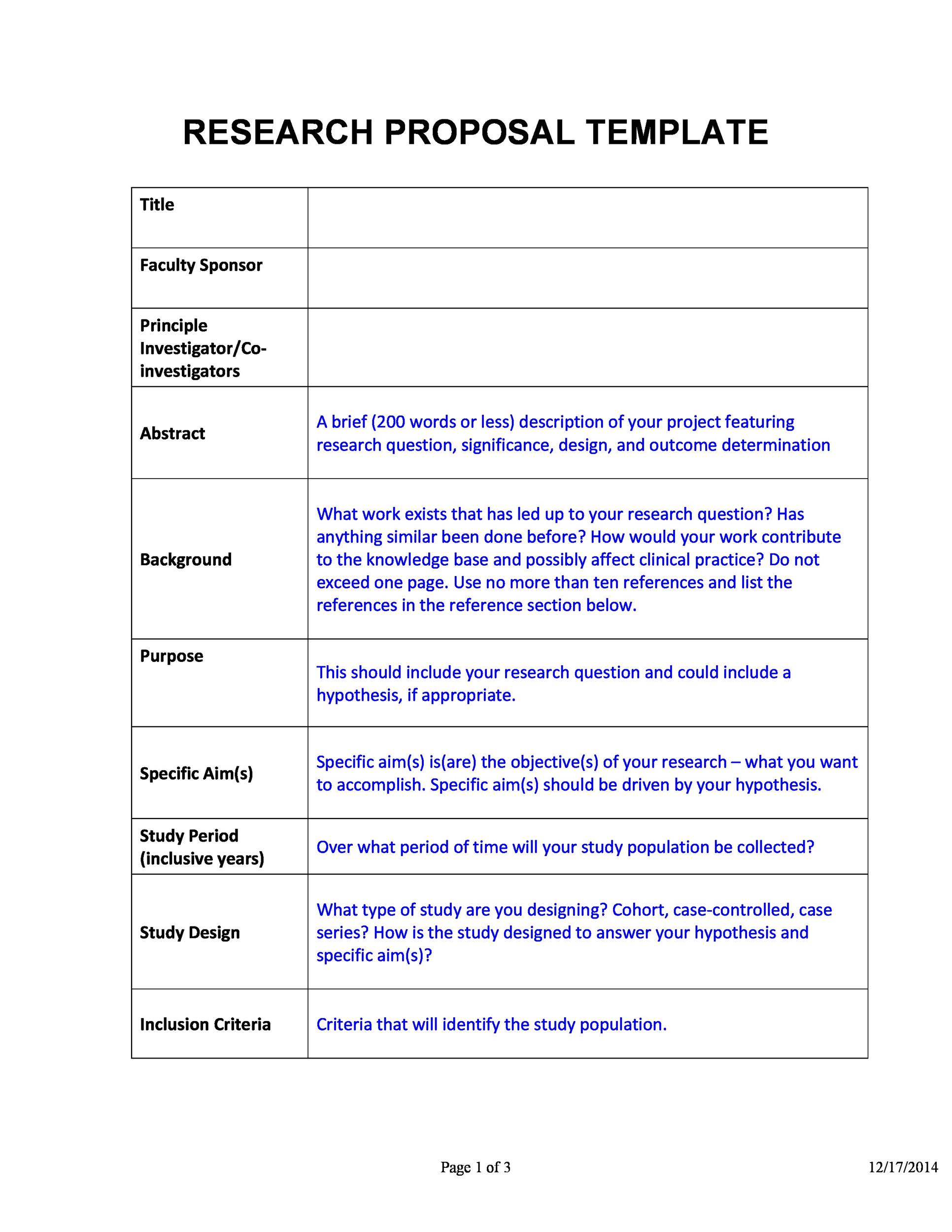 Free Research Proposal Template 18