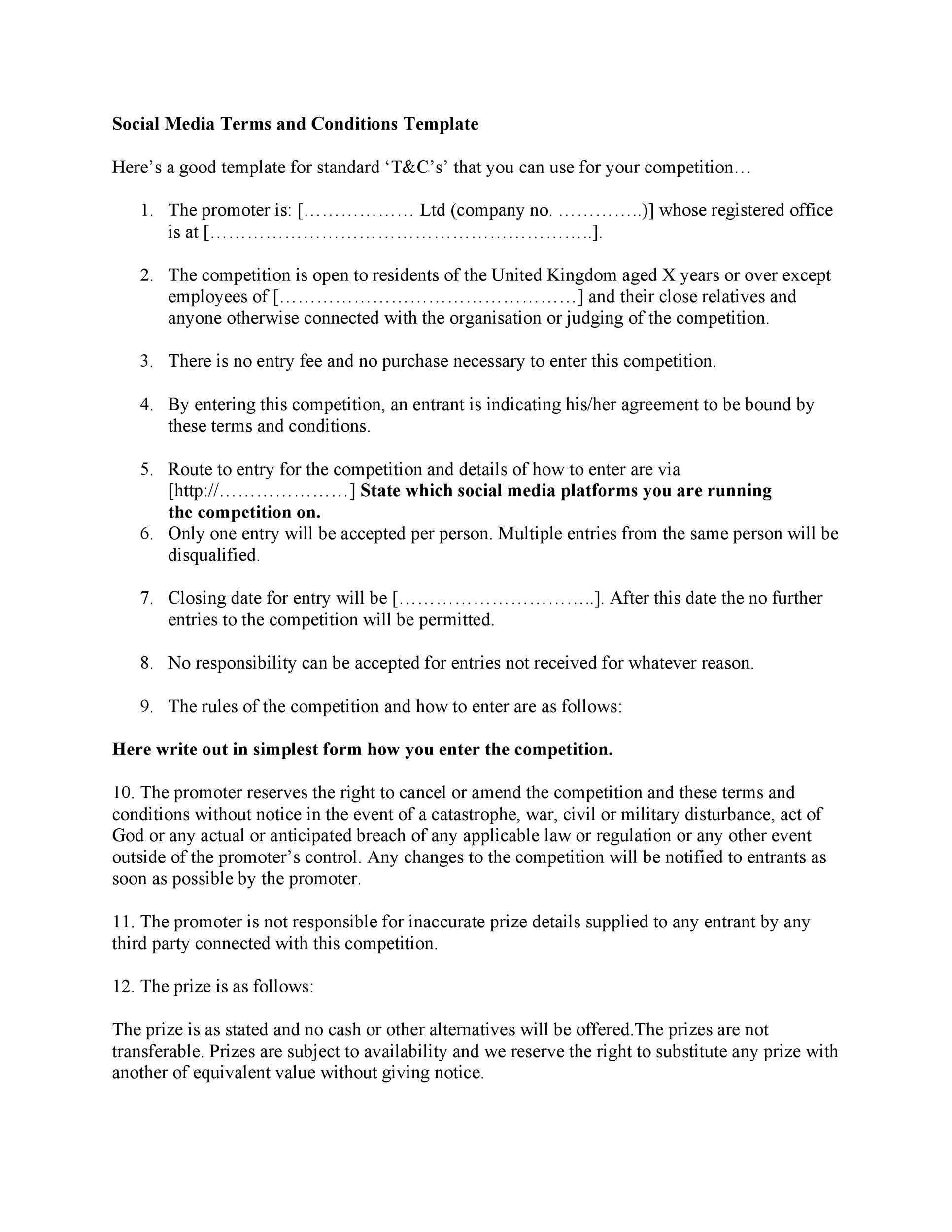 Free terms and conditions template 07