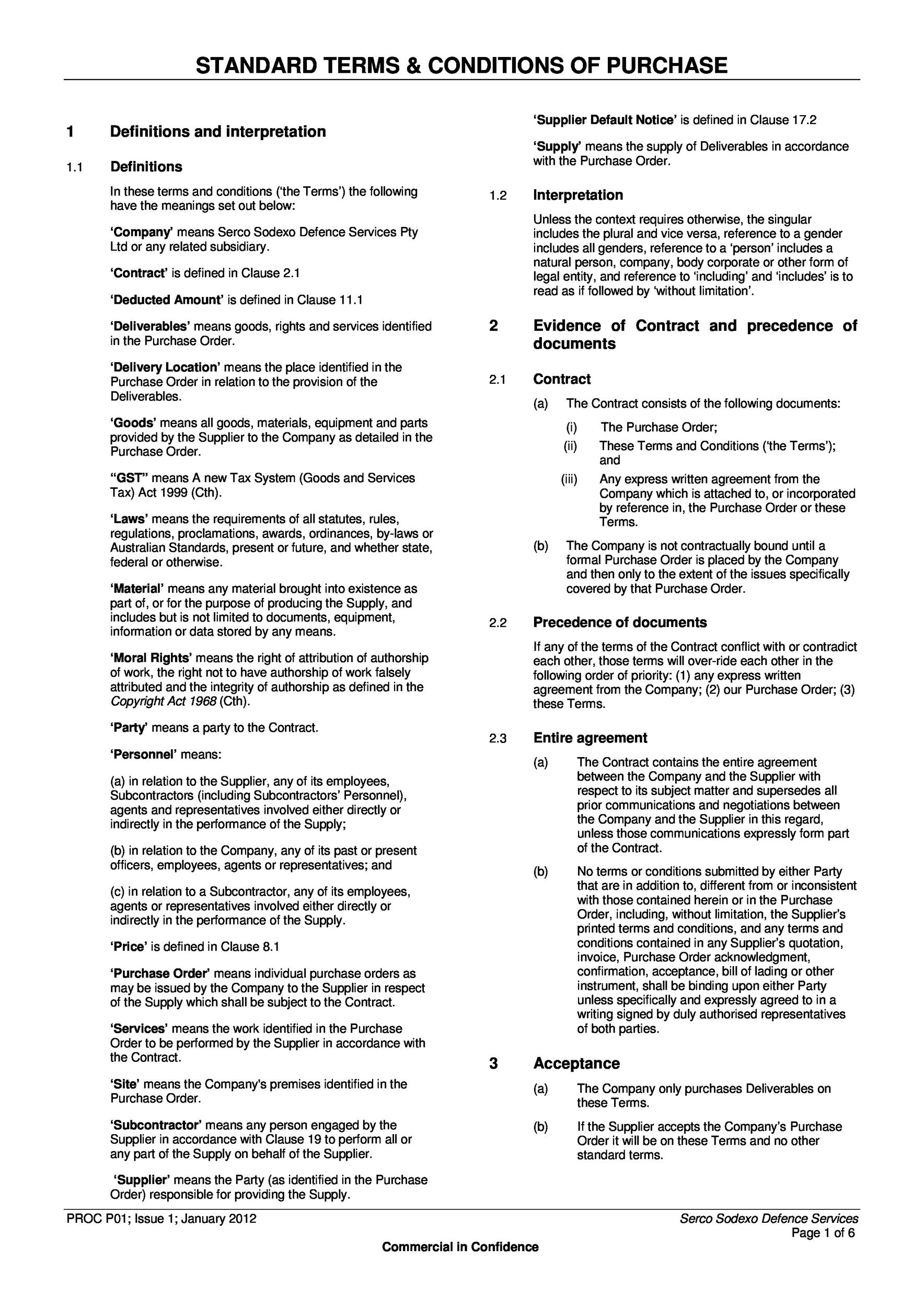 Free terms and conditions template 14