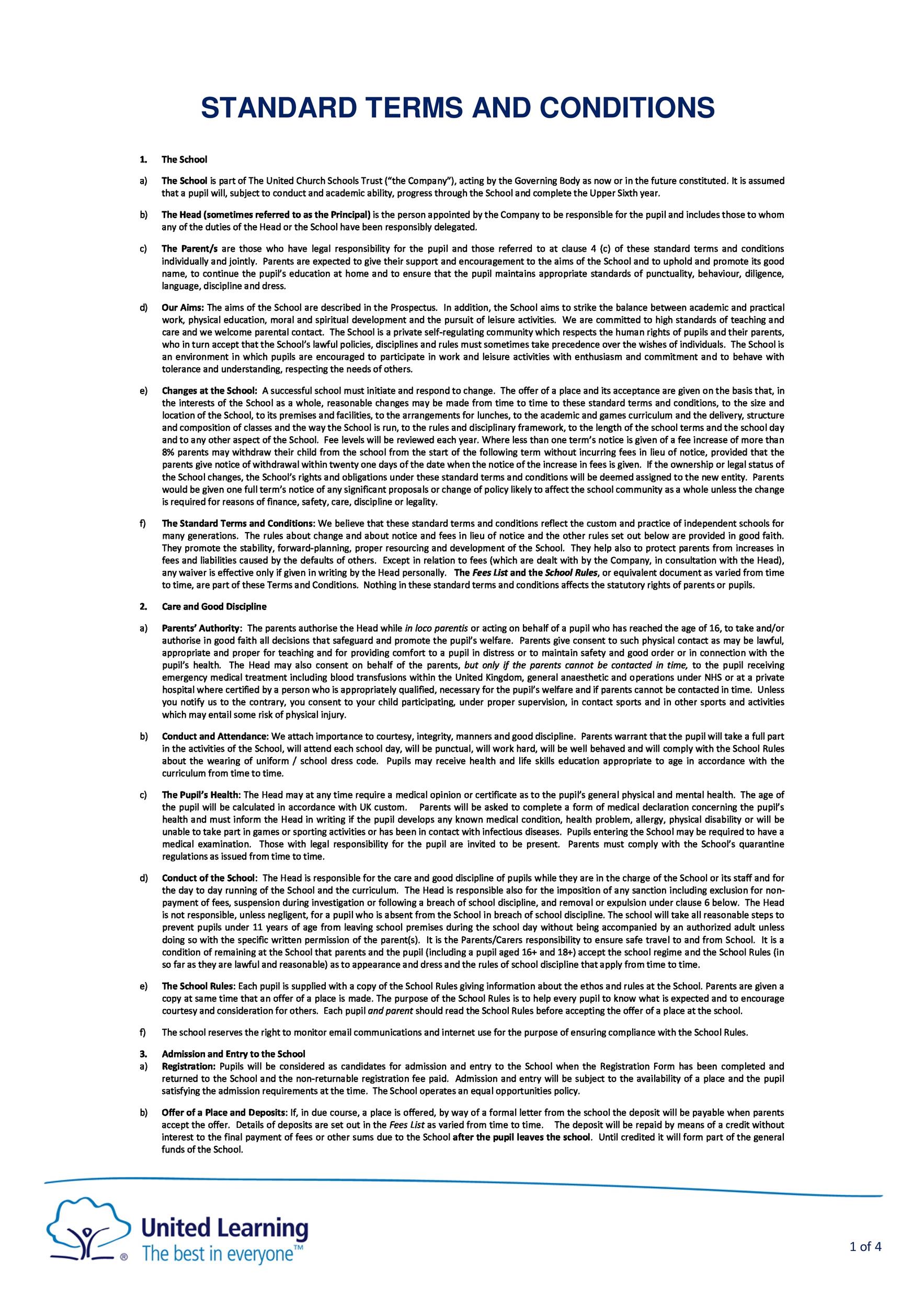 Free terms and conditions template 22