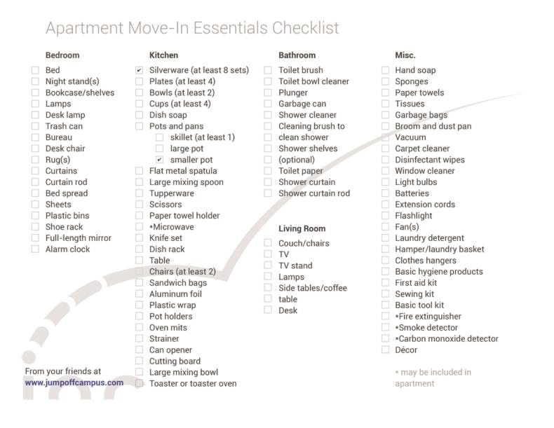 apartment checklist