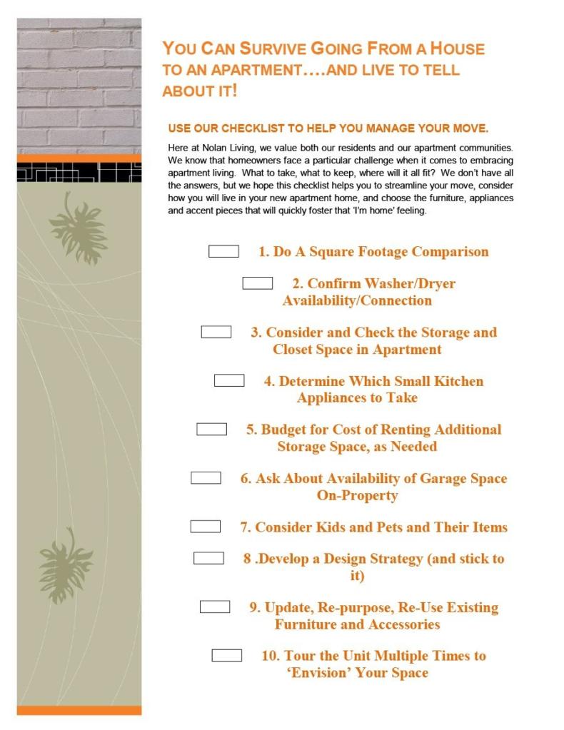 First / New Apartment Checklist - 40 Essential Templates ᐅ TemplateLab