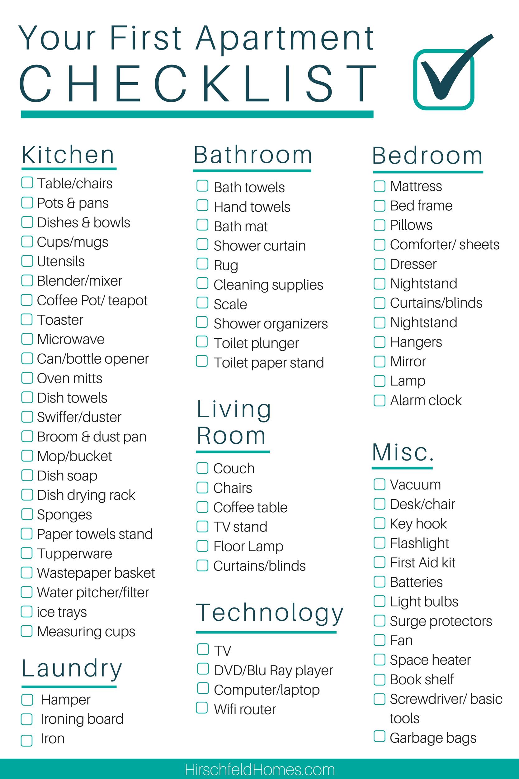 Free apartment checklist 32
