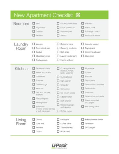 minimalist new apartment checklist
