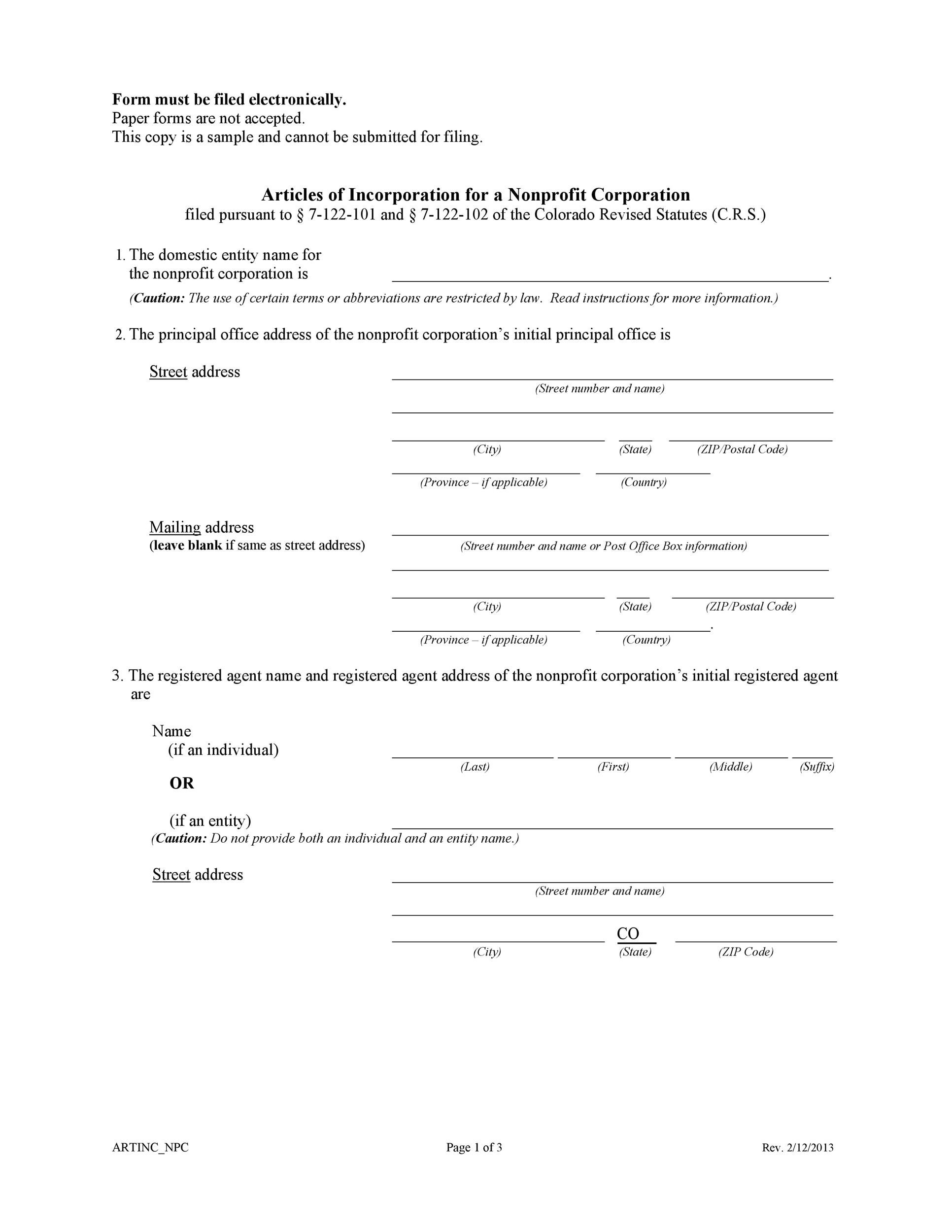 Free articles of incorporation template 28