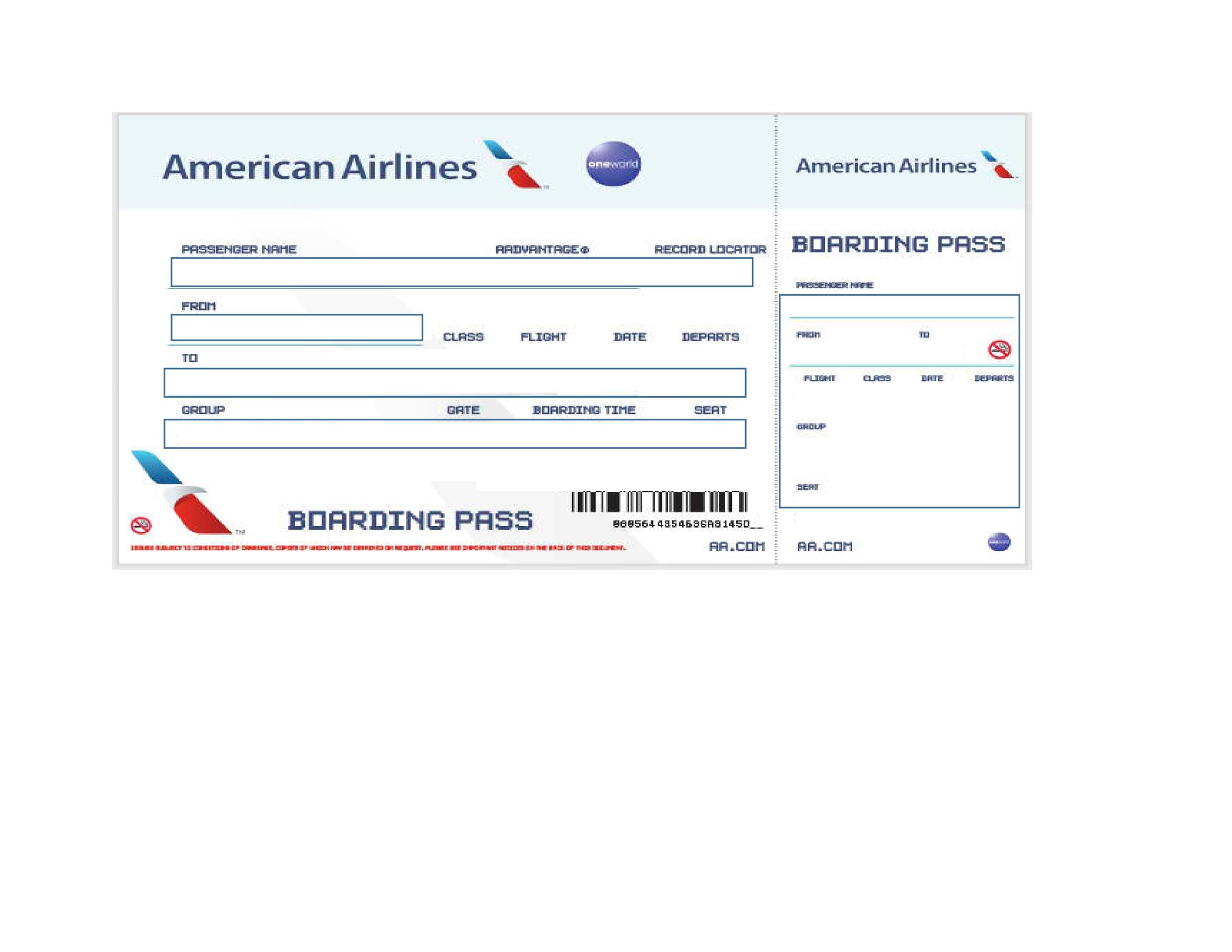 Fake Airline Ticket Template Free Printable Templates
