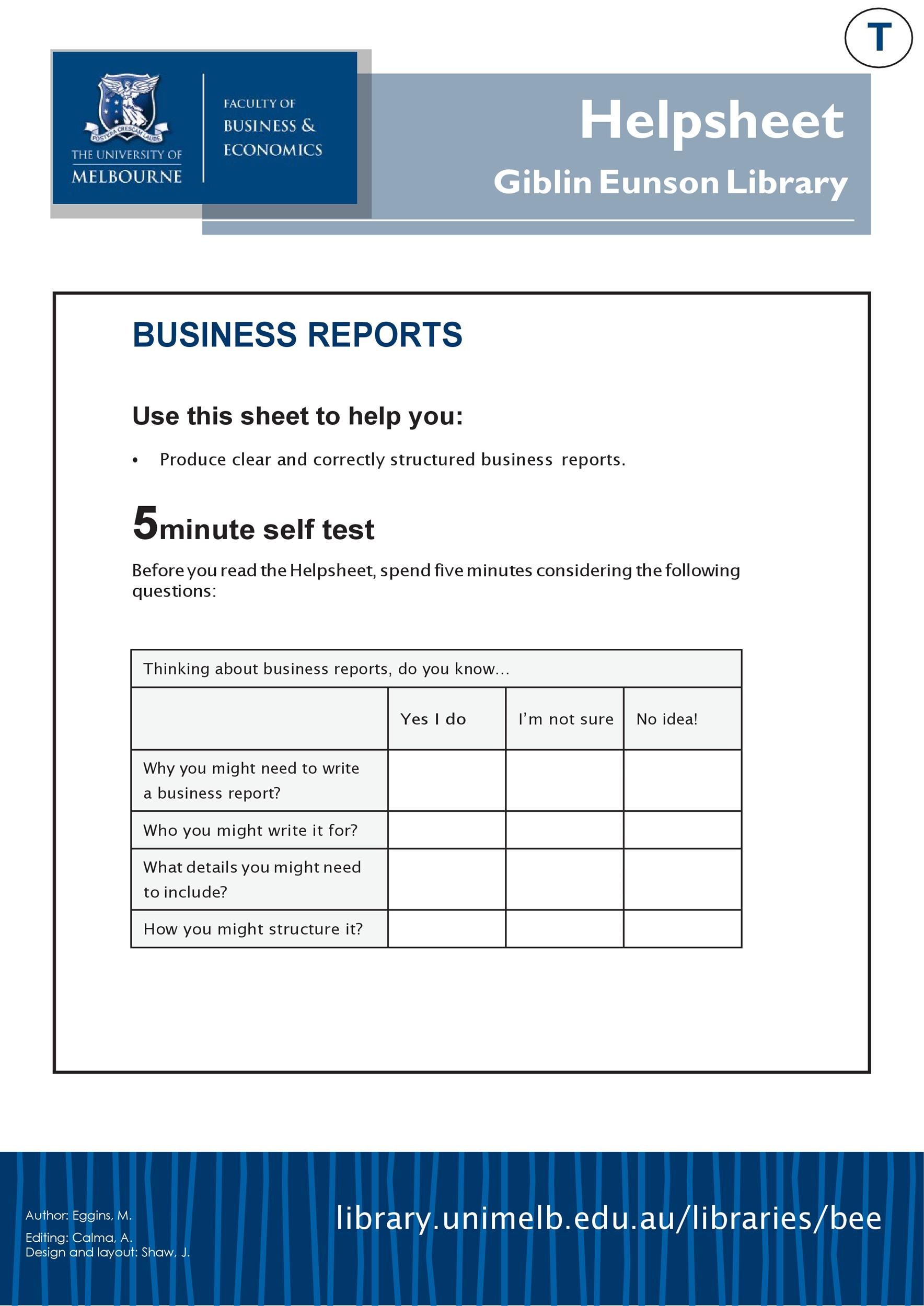business report writing exam questions