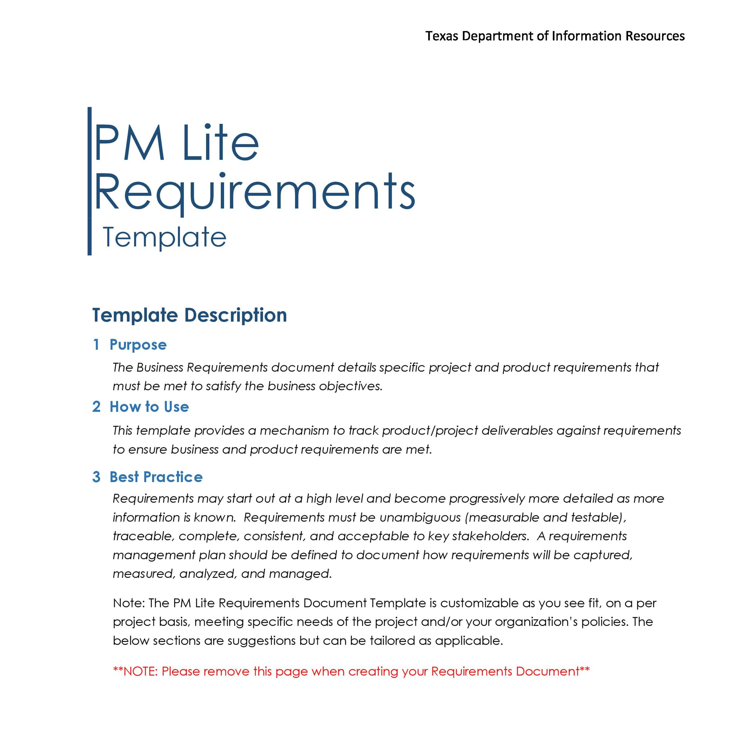 40 Simple Business Requirements Document Templates á… Templatelab