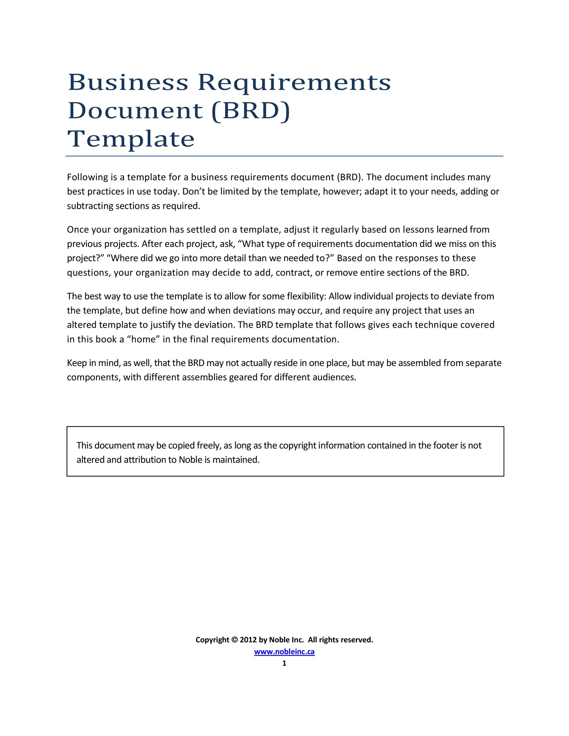40 Simple Business Requirements Document Templates TemplateLab