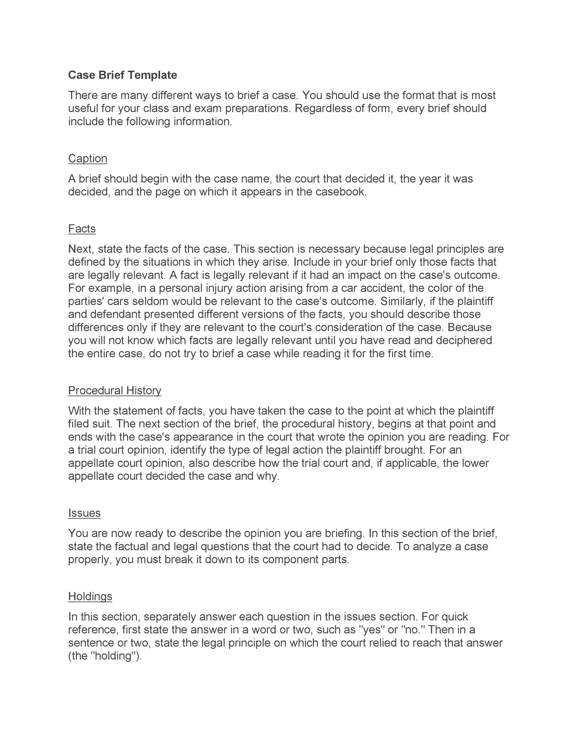 Case Brief Template from templatelab.com