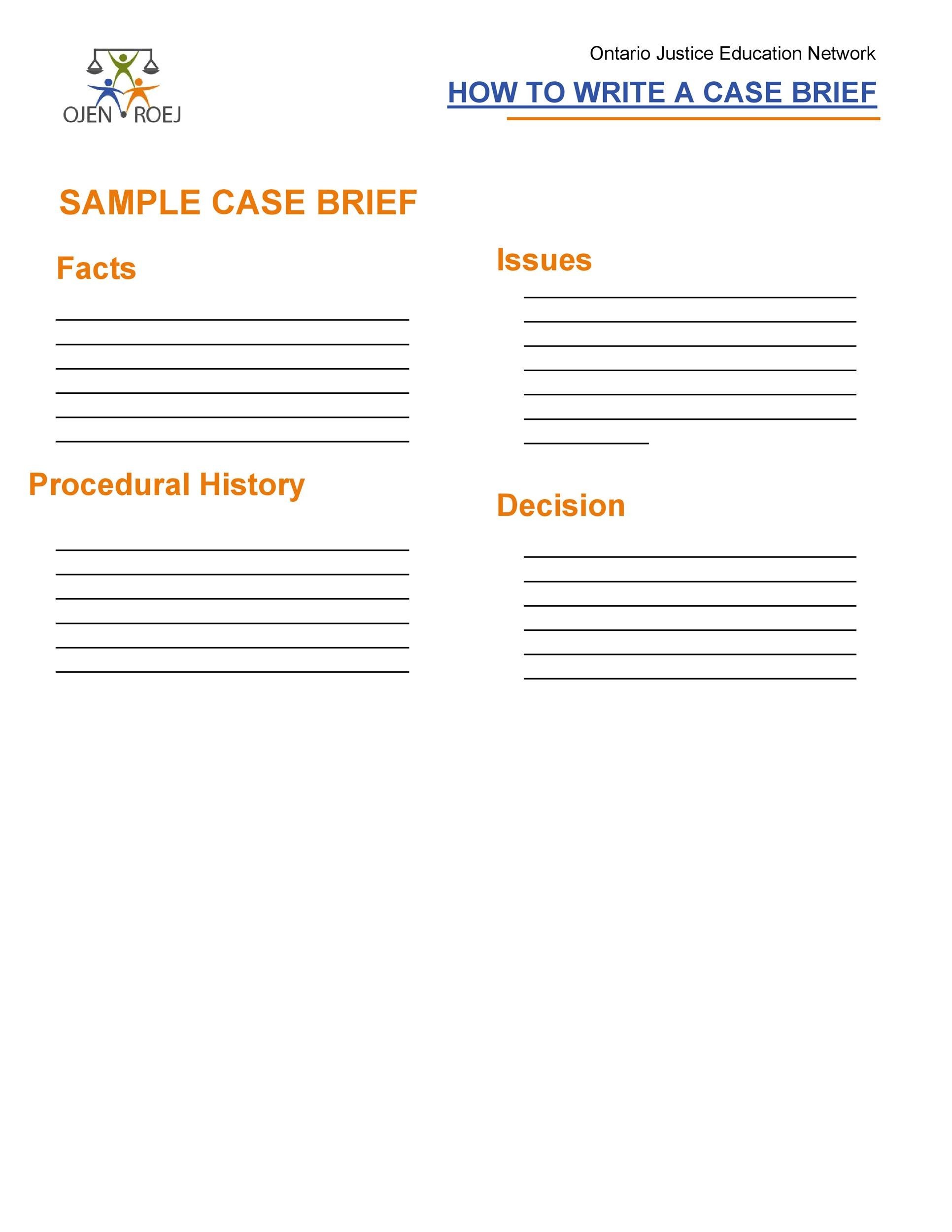 Free case brief template 39