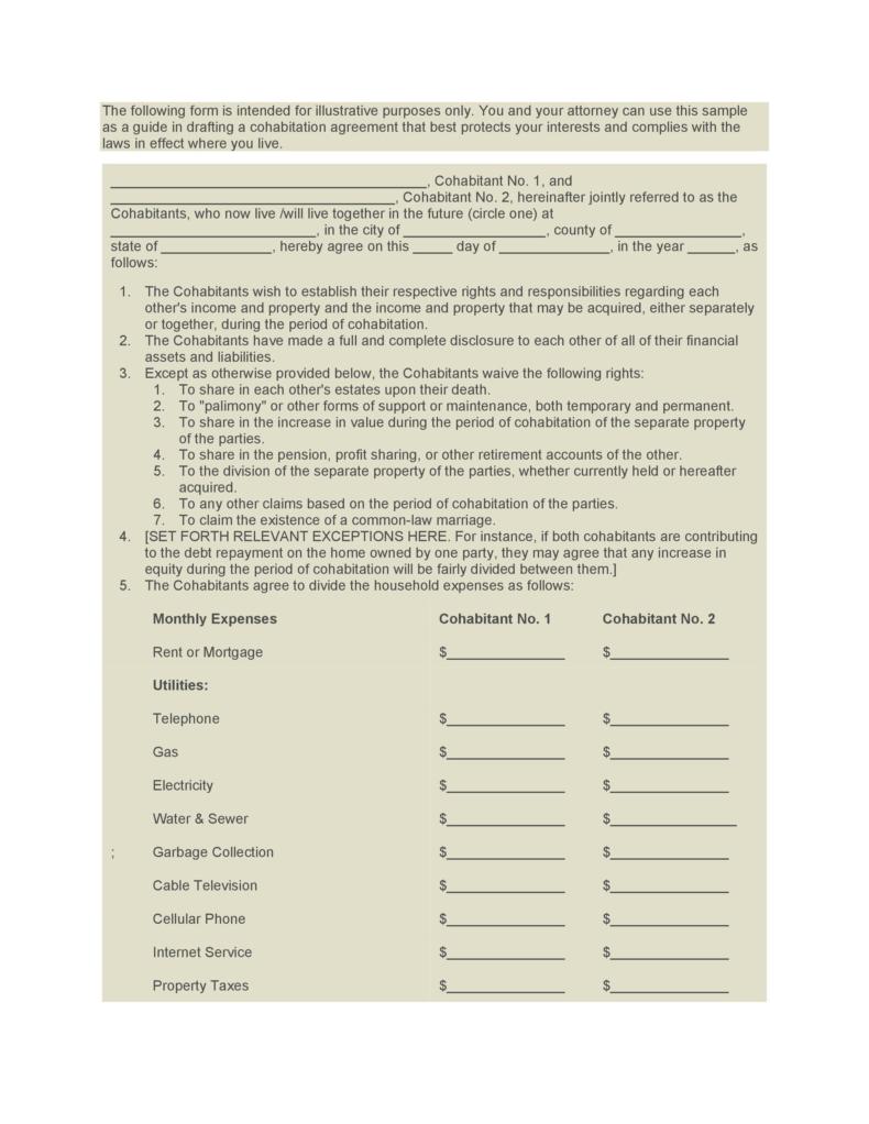 cohabitation-agreement-30-free-templates-forms-templatelab