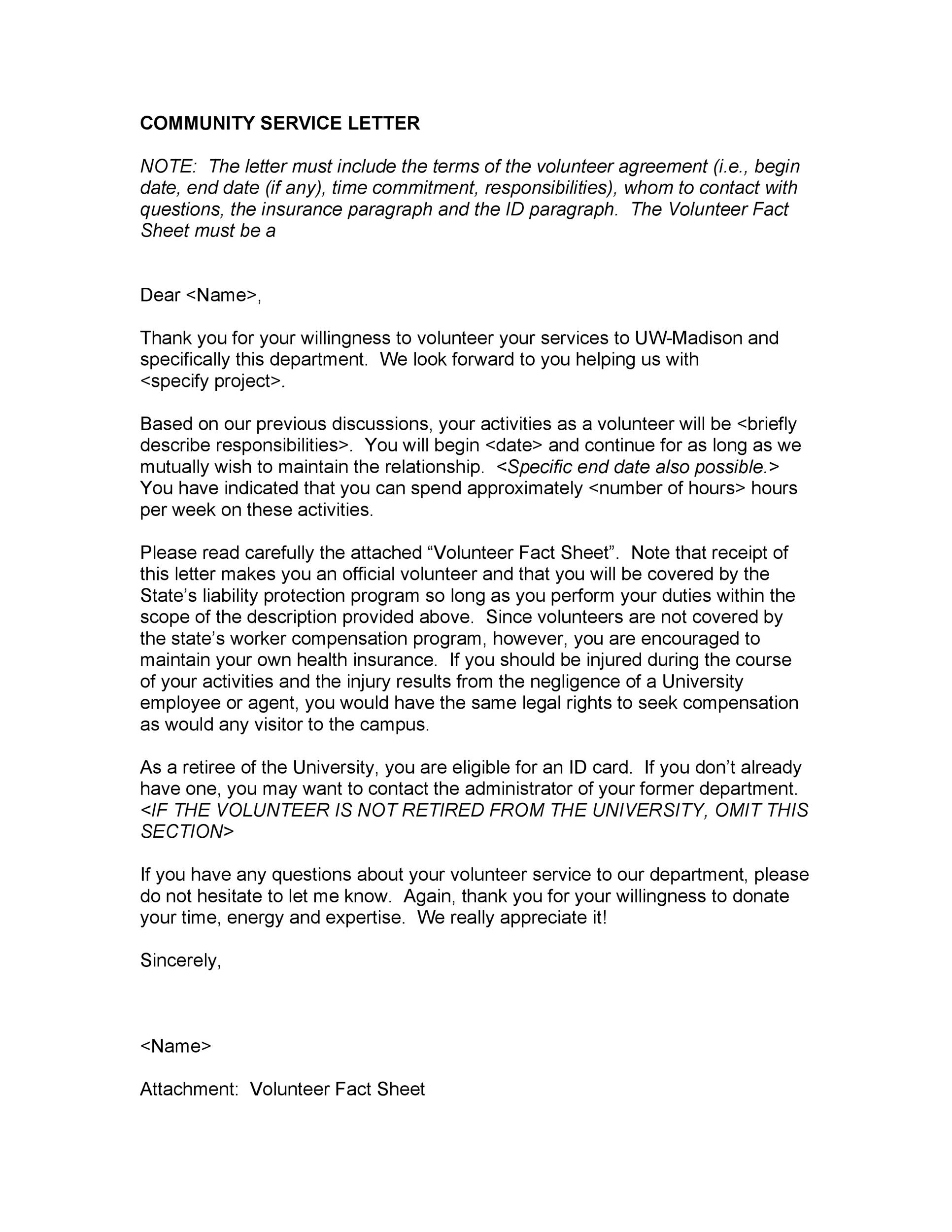 Community Service Letter Format from templatelab.com
