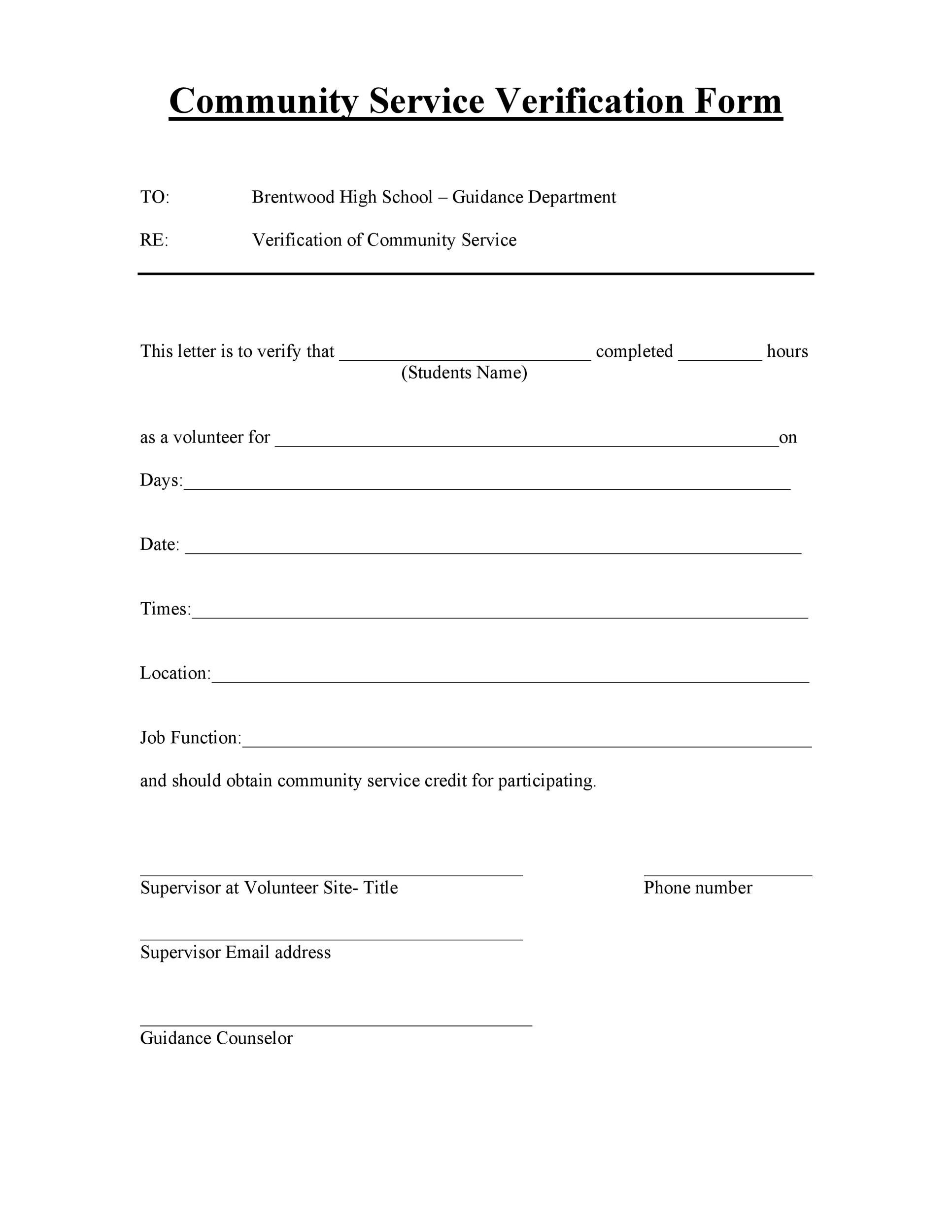 Volunteer Hour Forms Template from templatelab.com