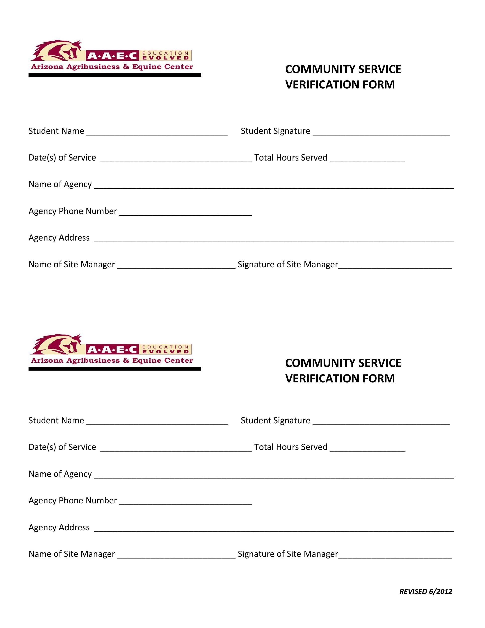 Free community service letter template 14