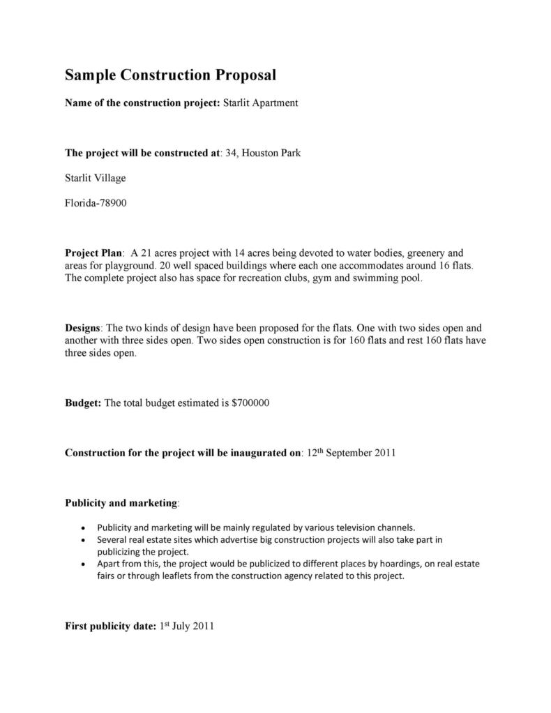 31 Construction Proposal Template Construction Bid Forms 31 Construction Proposal Template Construction Bid Forms
