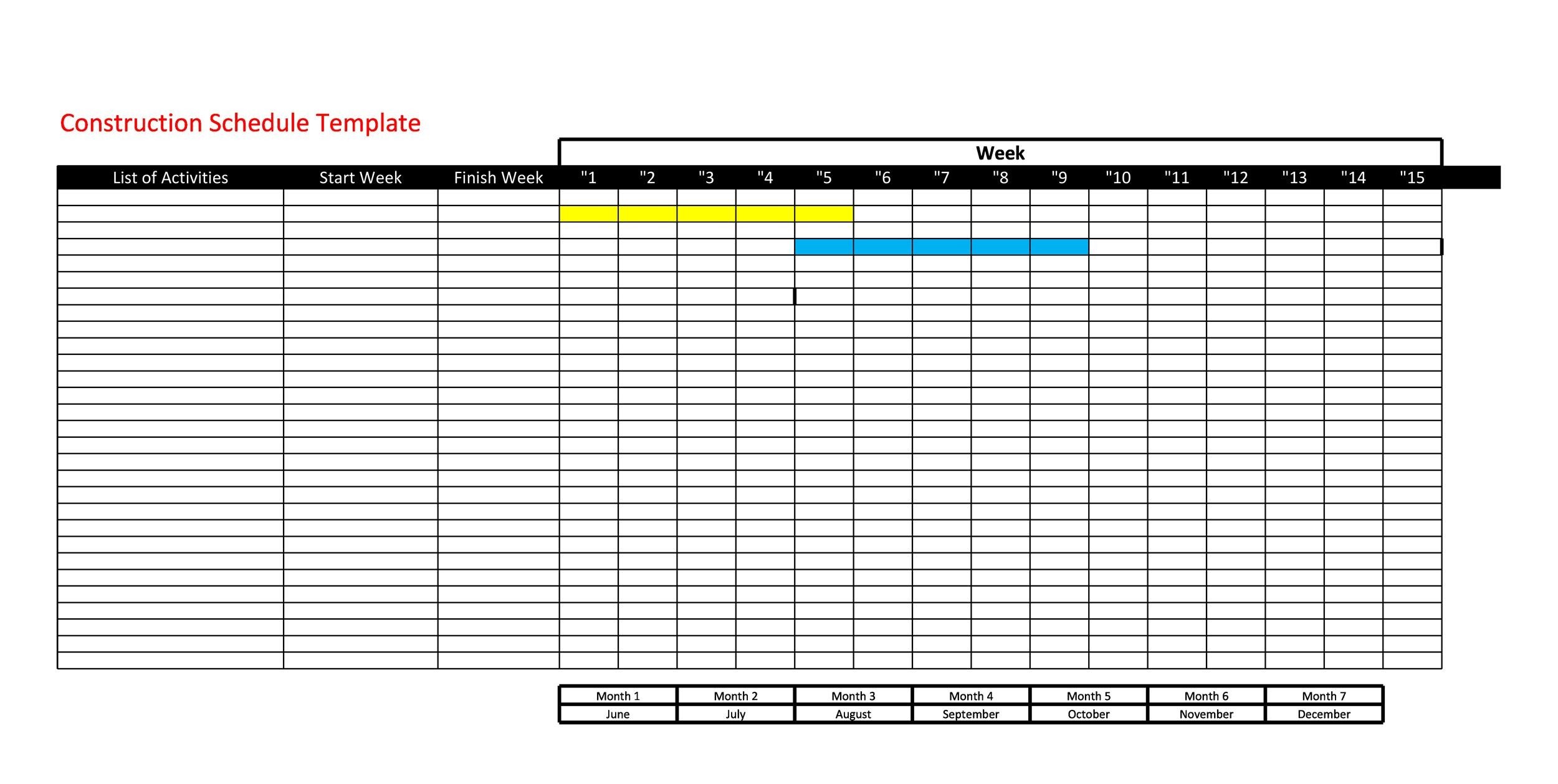 schedule of works templates free