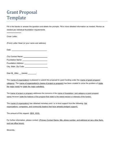 40  Grant Proposal Templates NSF Non Profit Research ᐅ TemplateLab