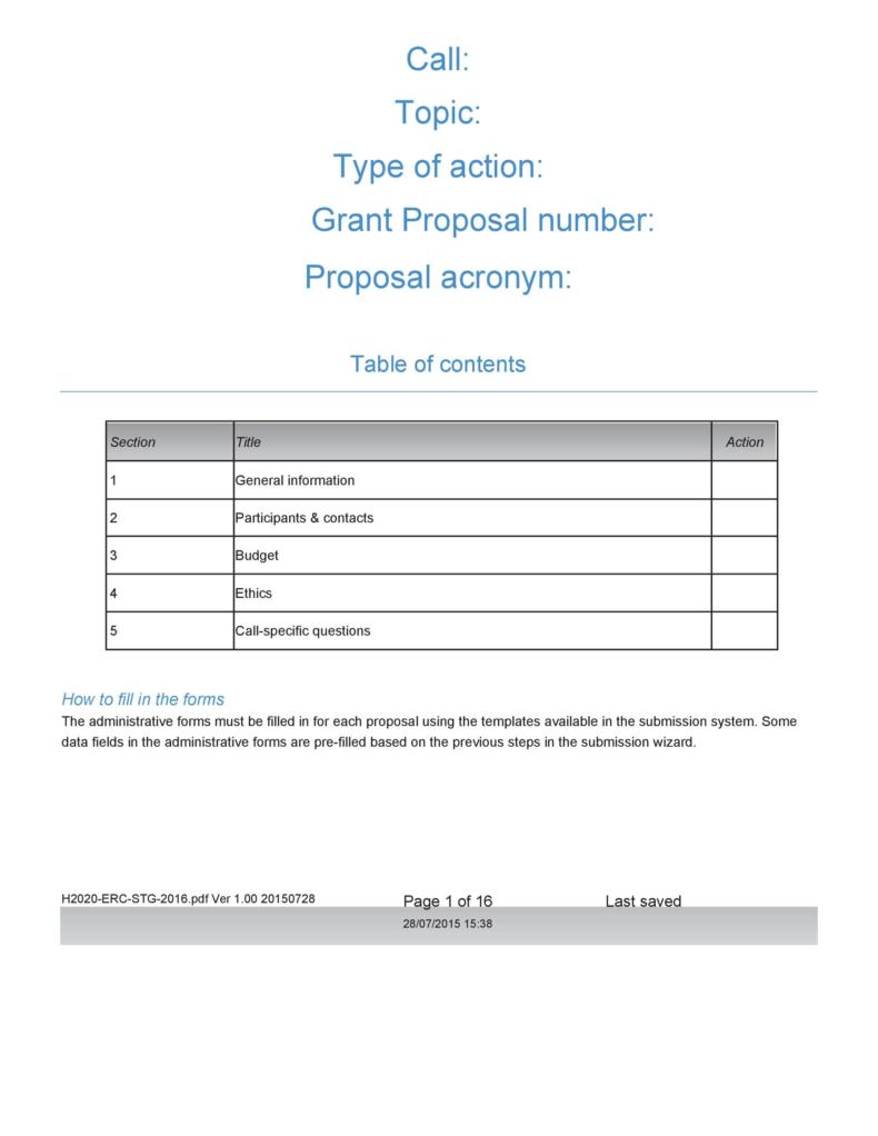 Nsf Proposal Template