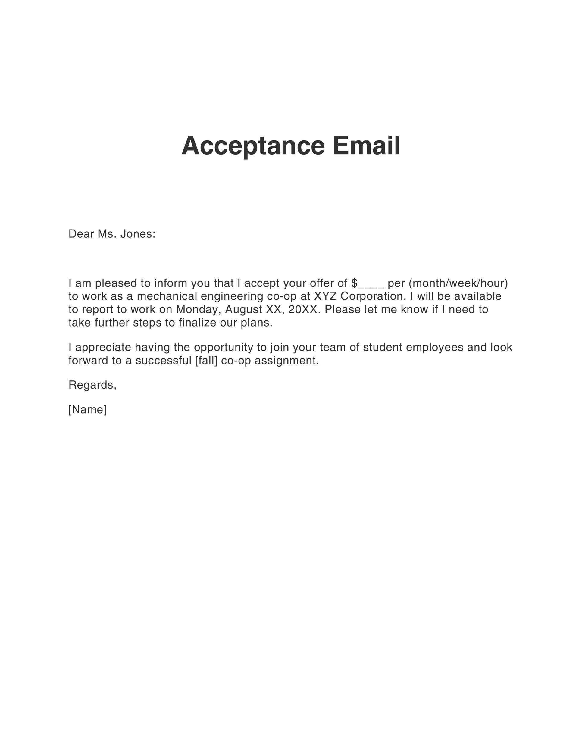 Letter Of Acceptance