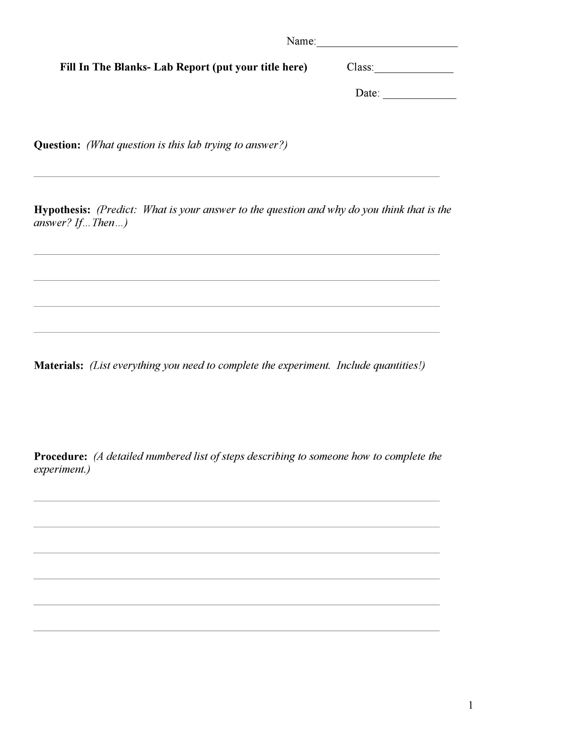 Free lab report template 04