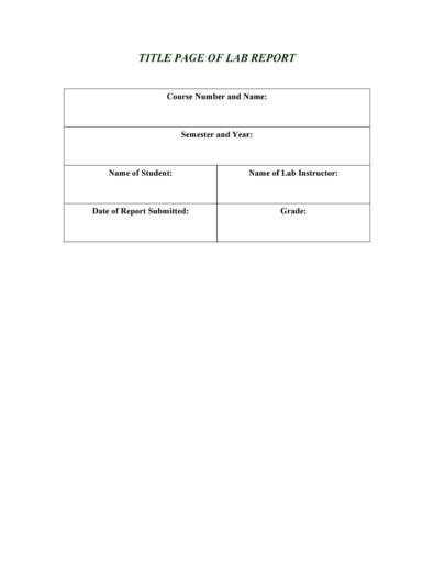 40 Lab Report Templates & Format Examples ᐅ TemplateLab