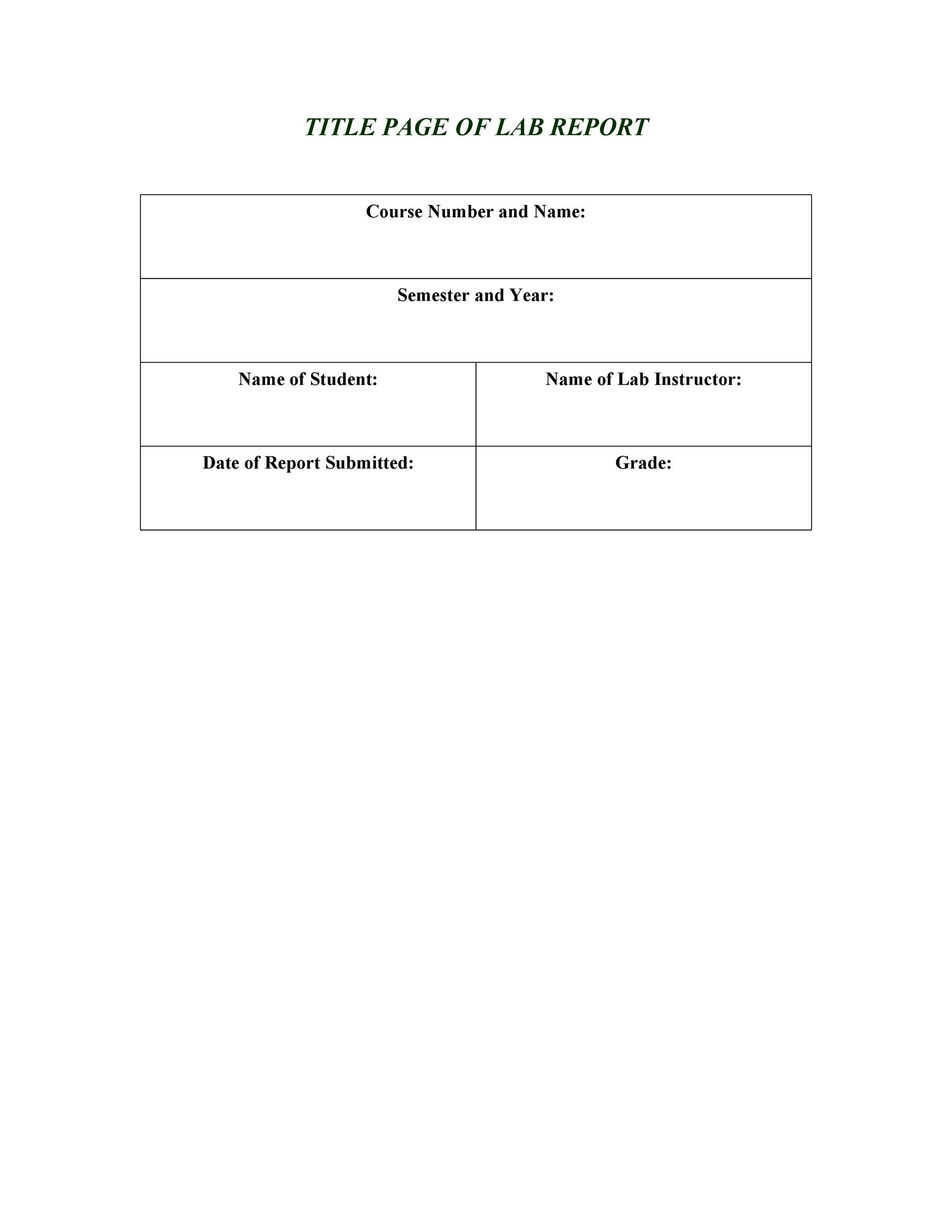 Free lab report template 06