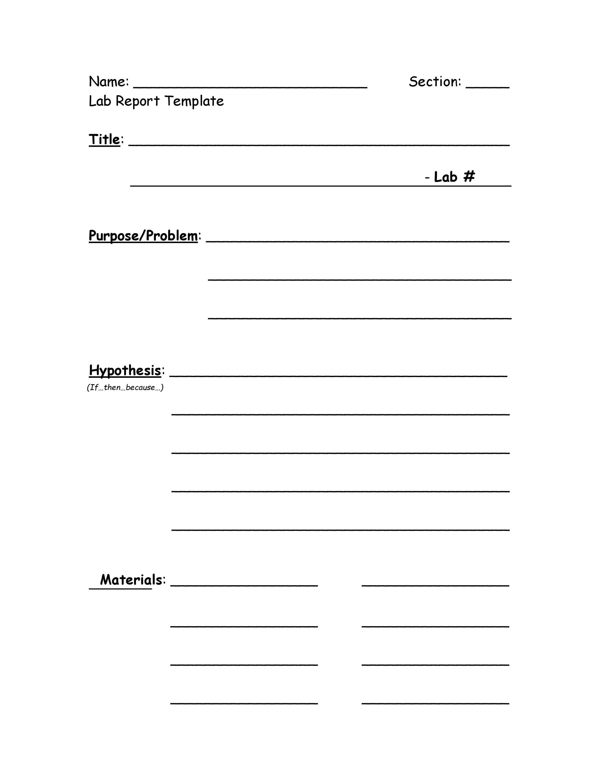 Free lab report template 09