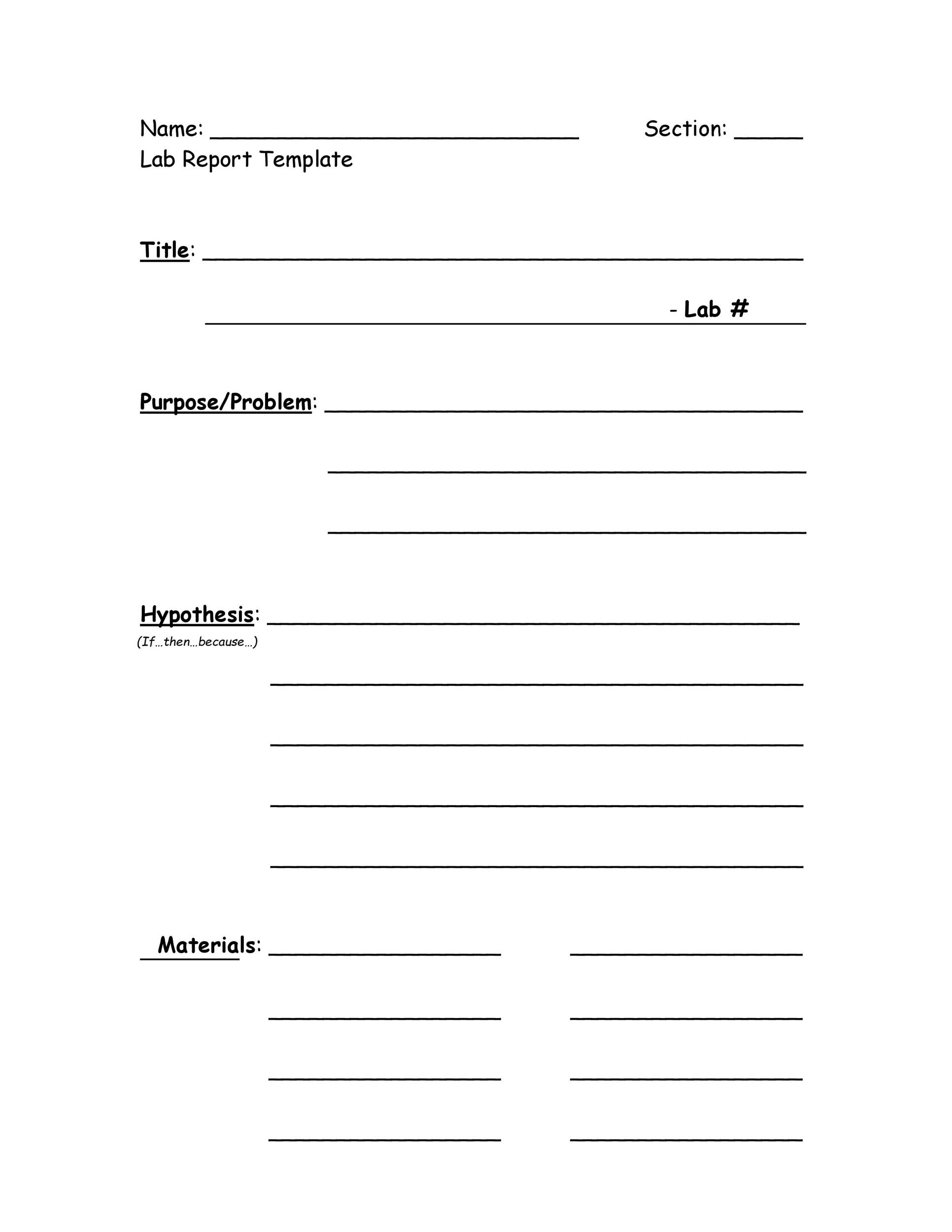 Biology Lab Report Template