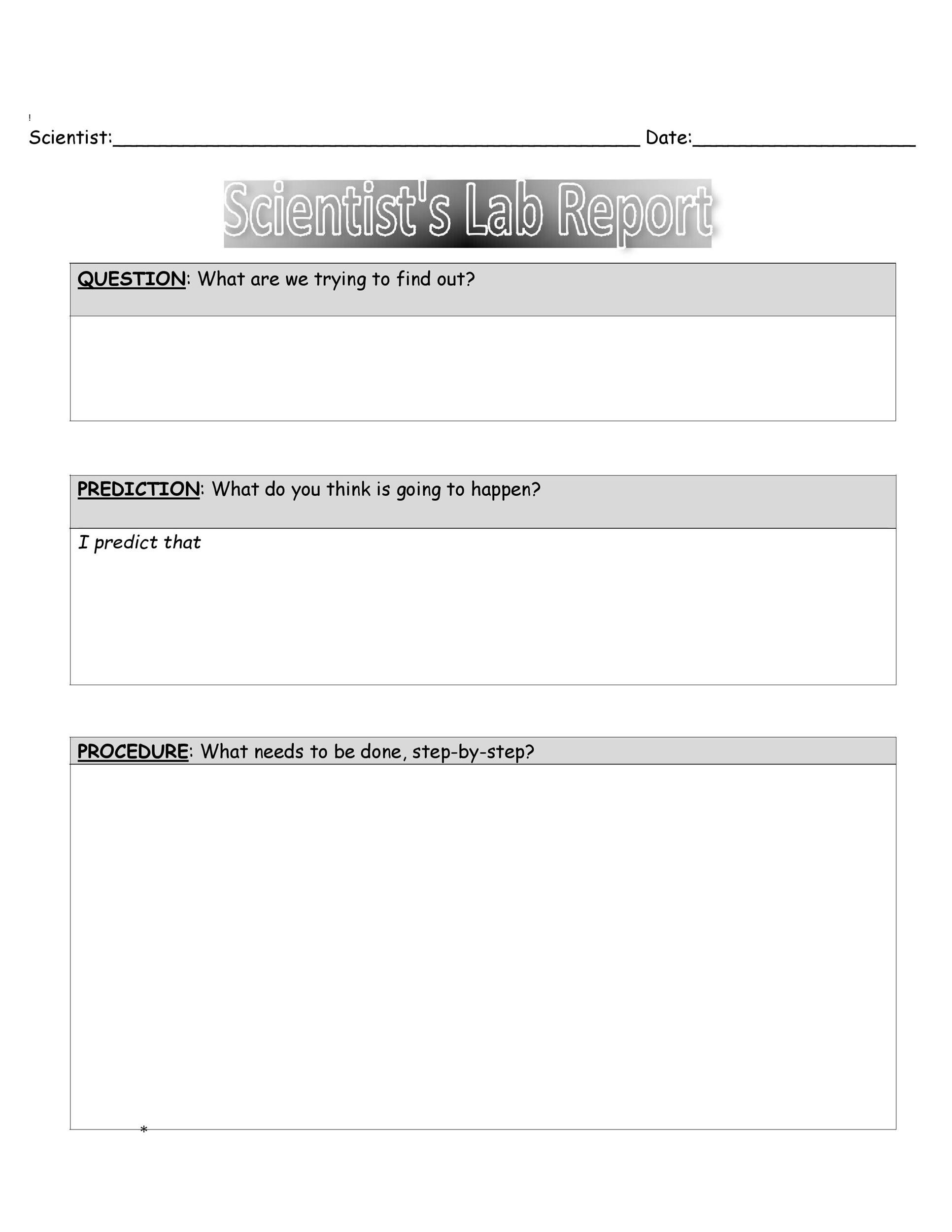 Free lab report template 17