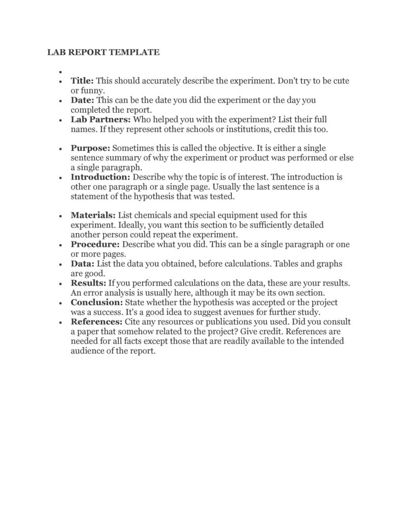 40 Lab Report Templates & Format Examples ᐅ TemplateLab