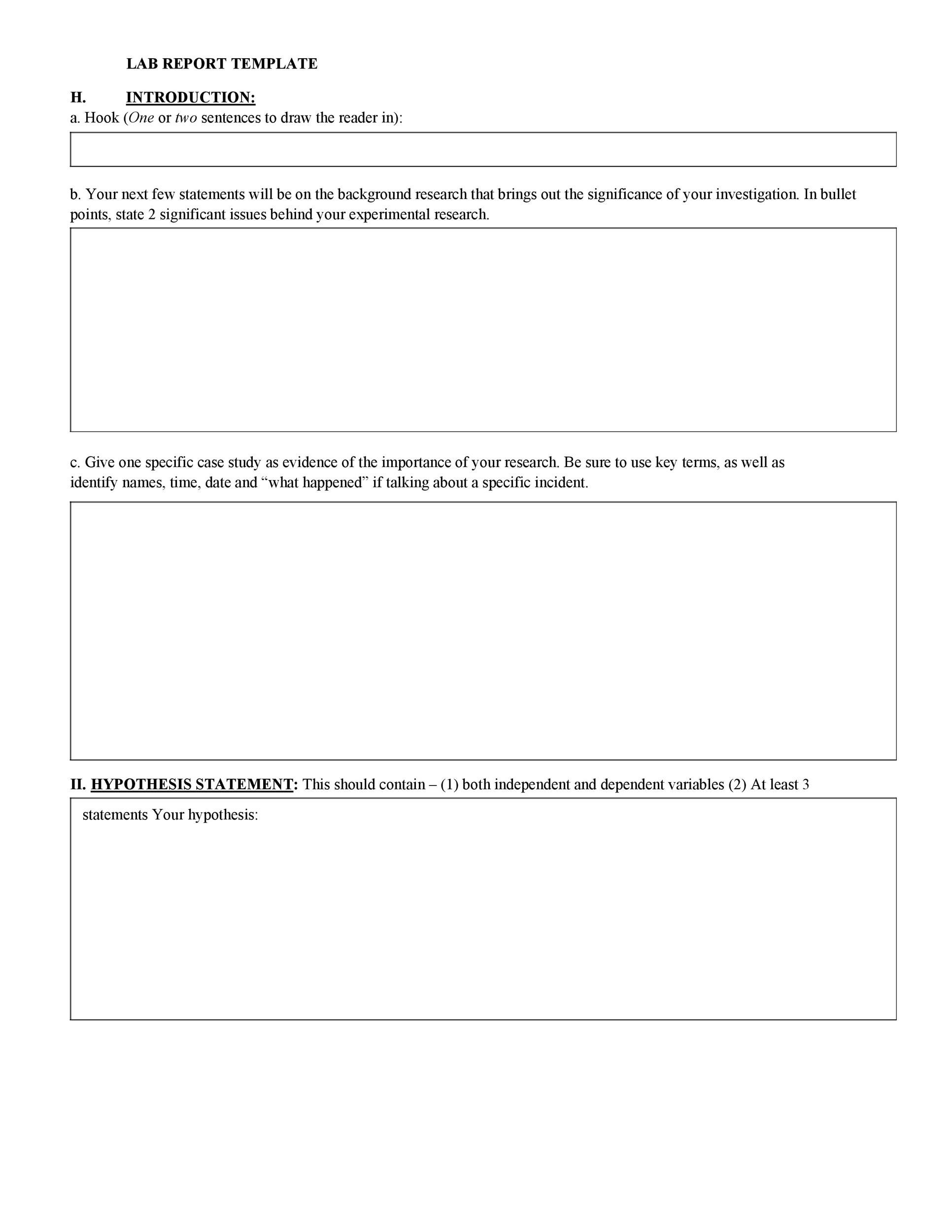 Free lab report template 20